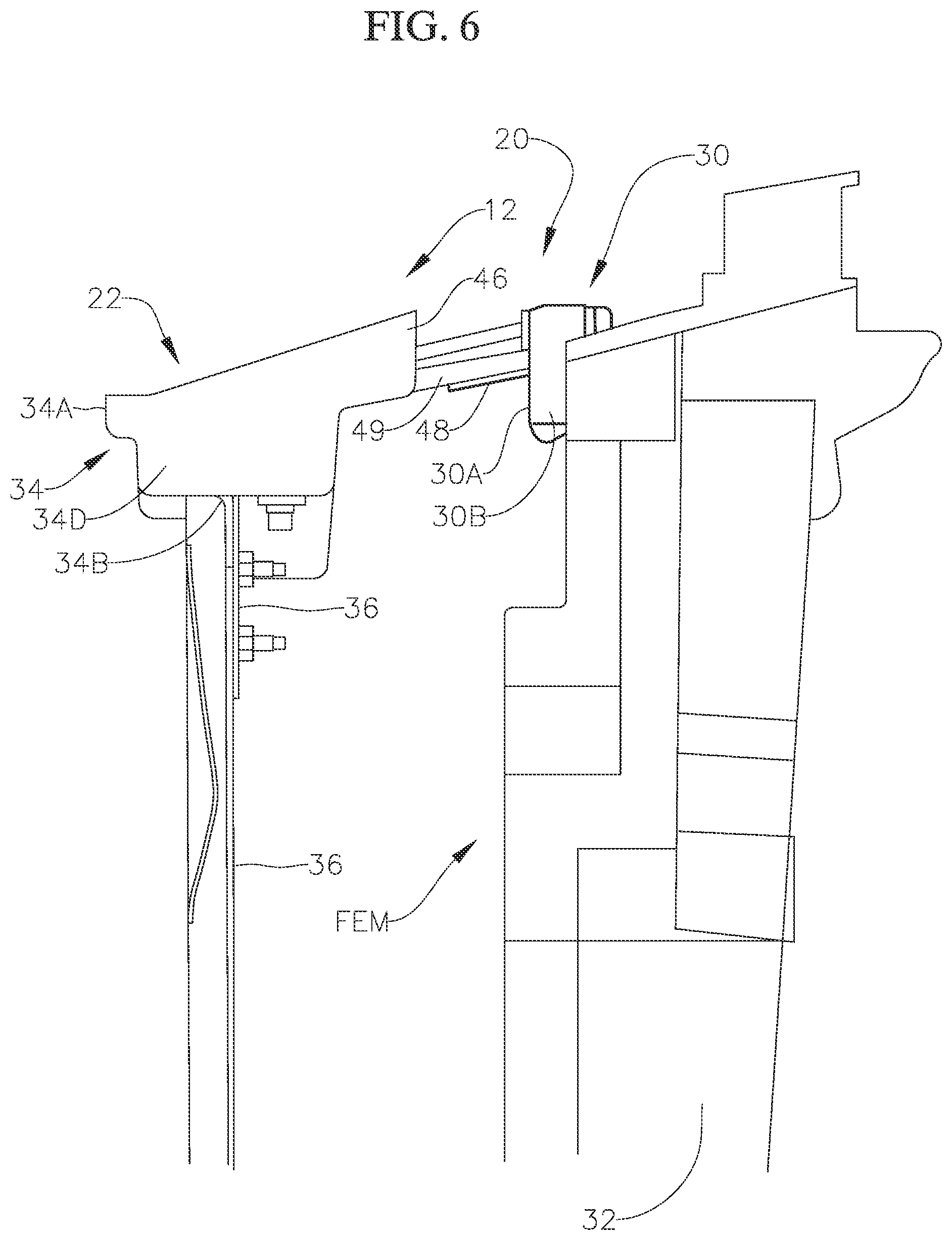 Patent US12552242 Figure 6 – Vehicle front end assembly