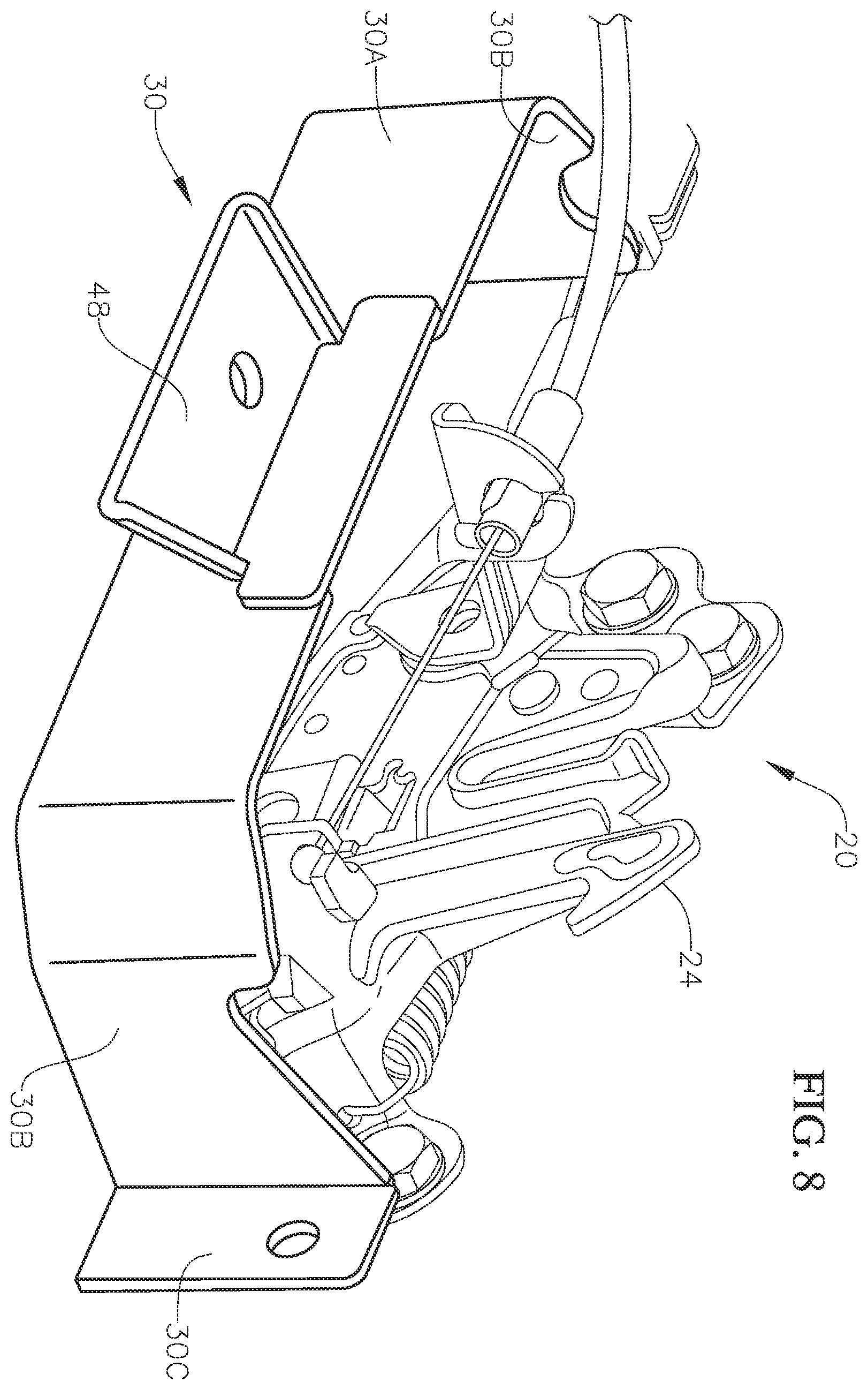 Patent US12552242 Figure 8 – Vehicle front end assembly