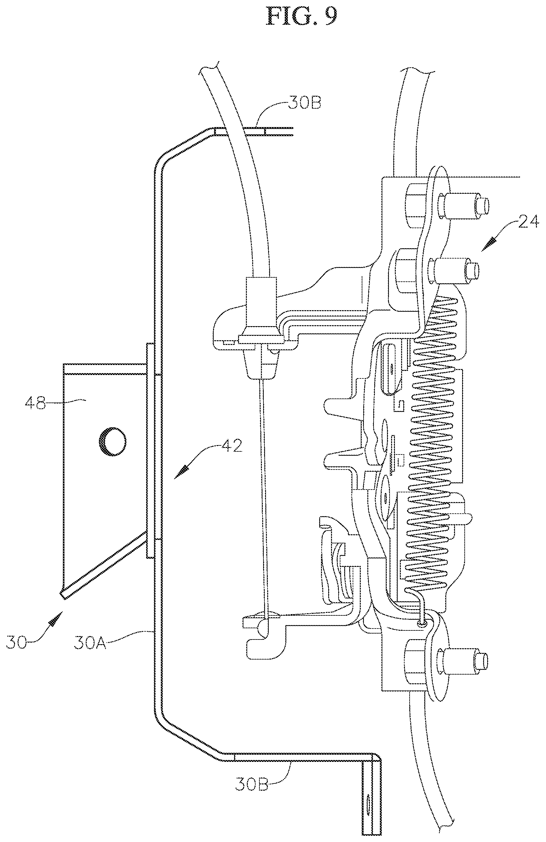 Patent US12552242 Figure 9 – Vehicle front end assembly