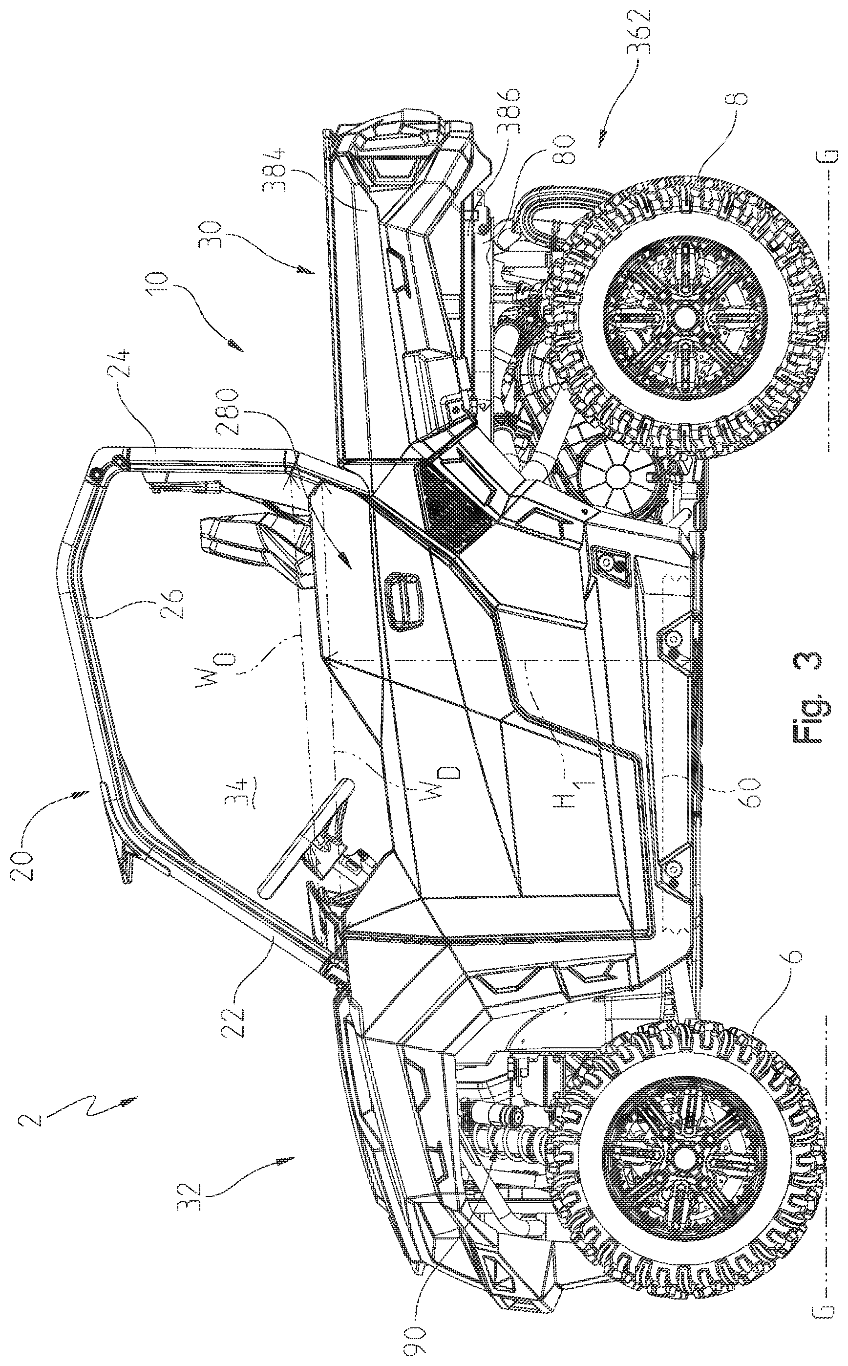 Patent US12552246 Figure 3 – Utility vehicle