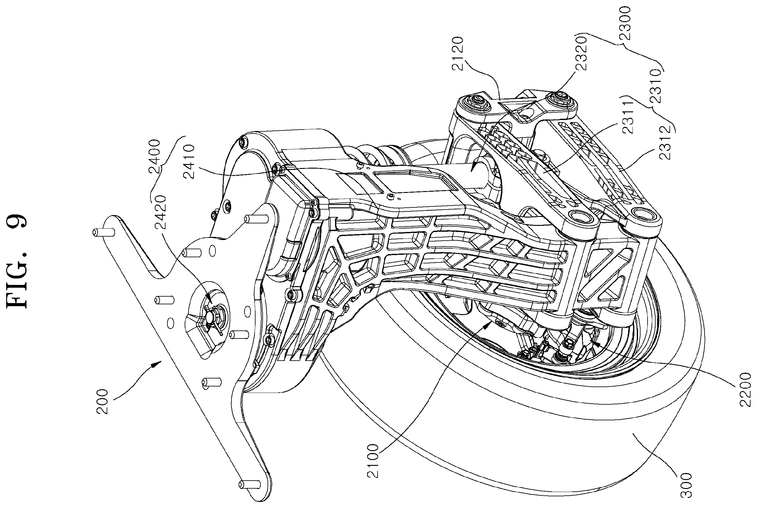 Patent US12552247 Figure 9 – Corner module apparatus for vehicle