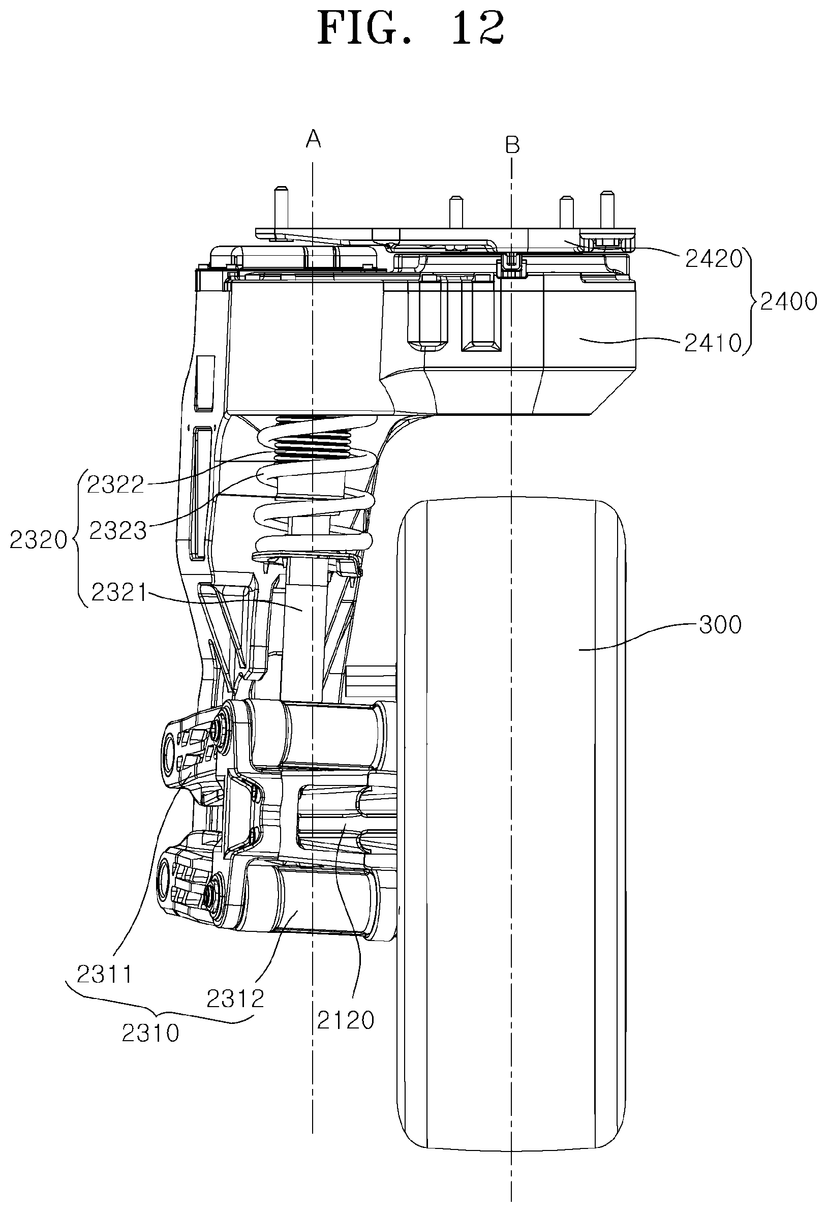 Patent US12552247 Figure 12 – Corner module apparatus for vehicle