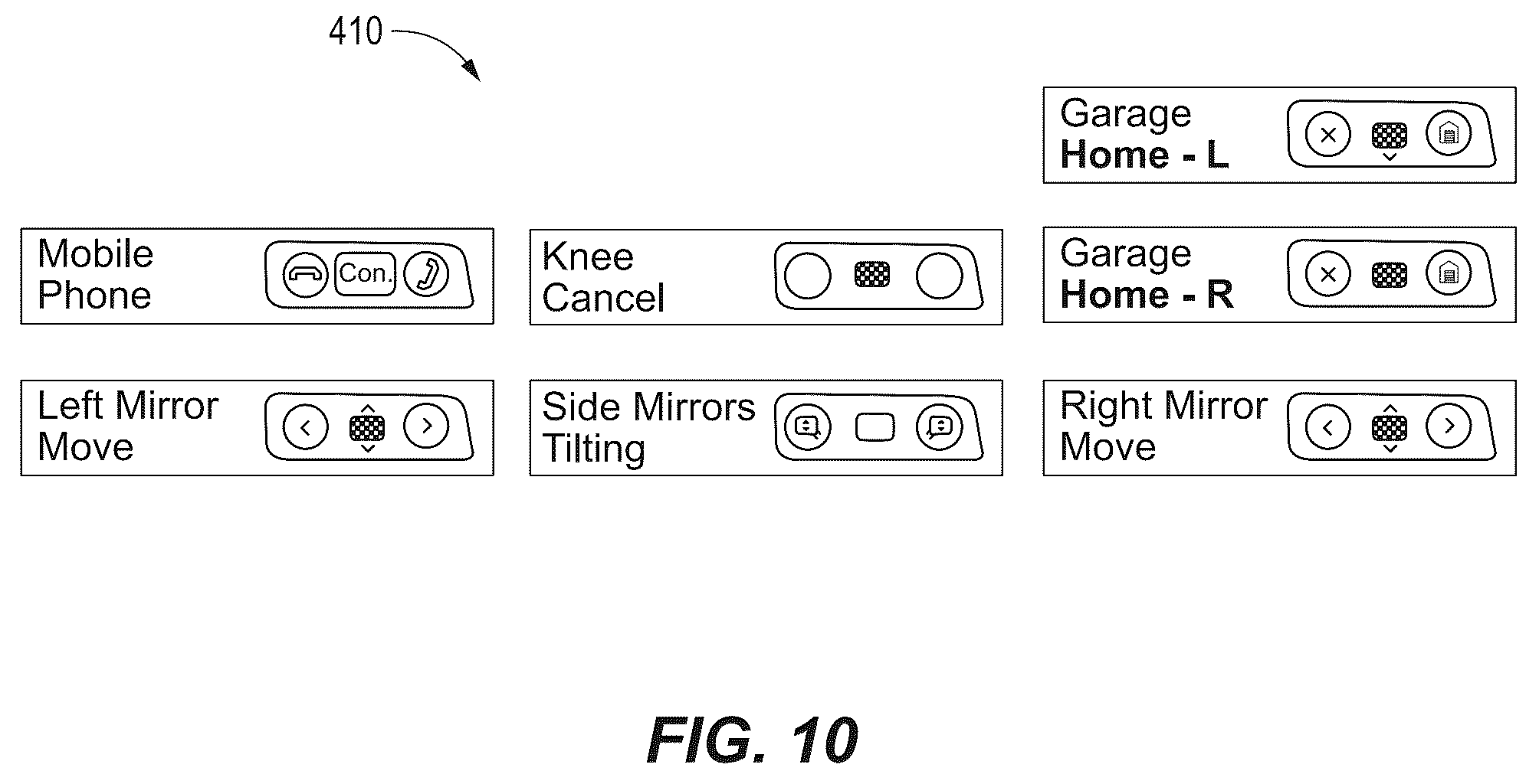 Patent US12552250 Figure 11 – Context-based mapping for physical vehicle controls