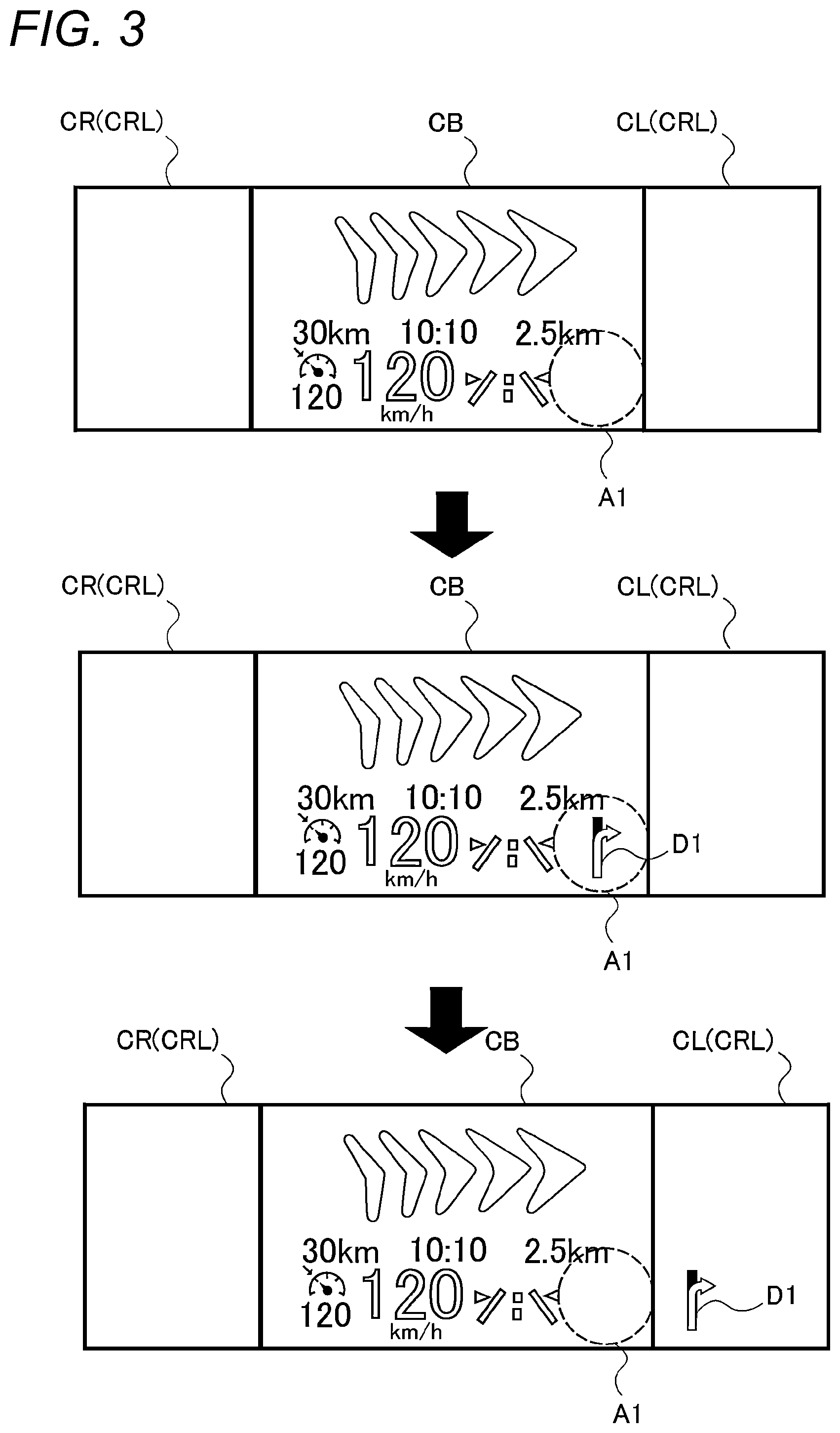 Patent US12552251 Figure 3 – Vehicle display device