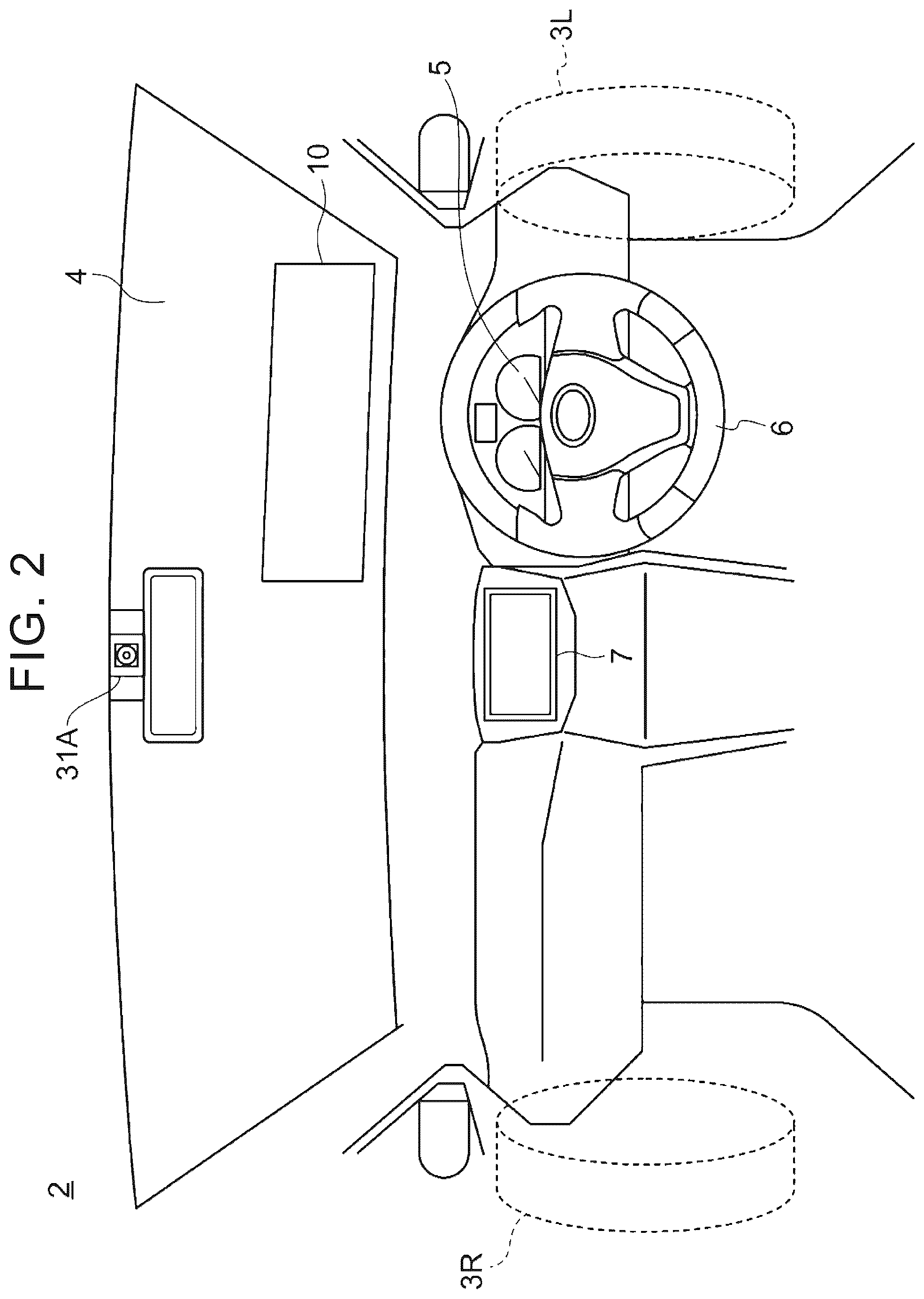 Patent US12552252 Figure 2 – Information processing device, vehicle, information processing method, and non-transitory storage medium capable of display expected passage paths of tires of vehicle