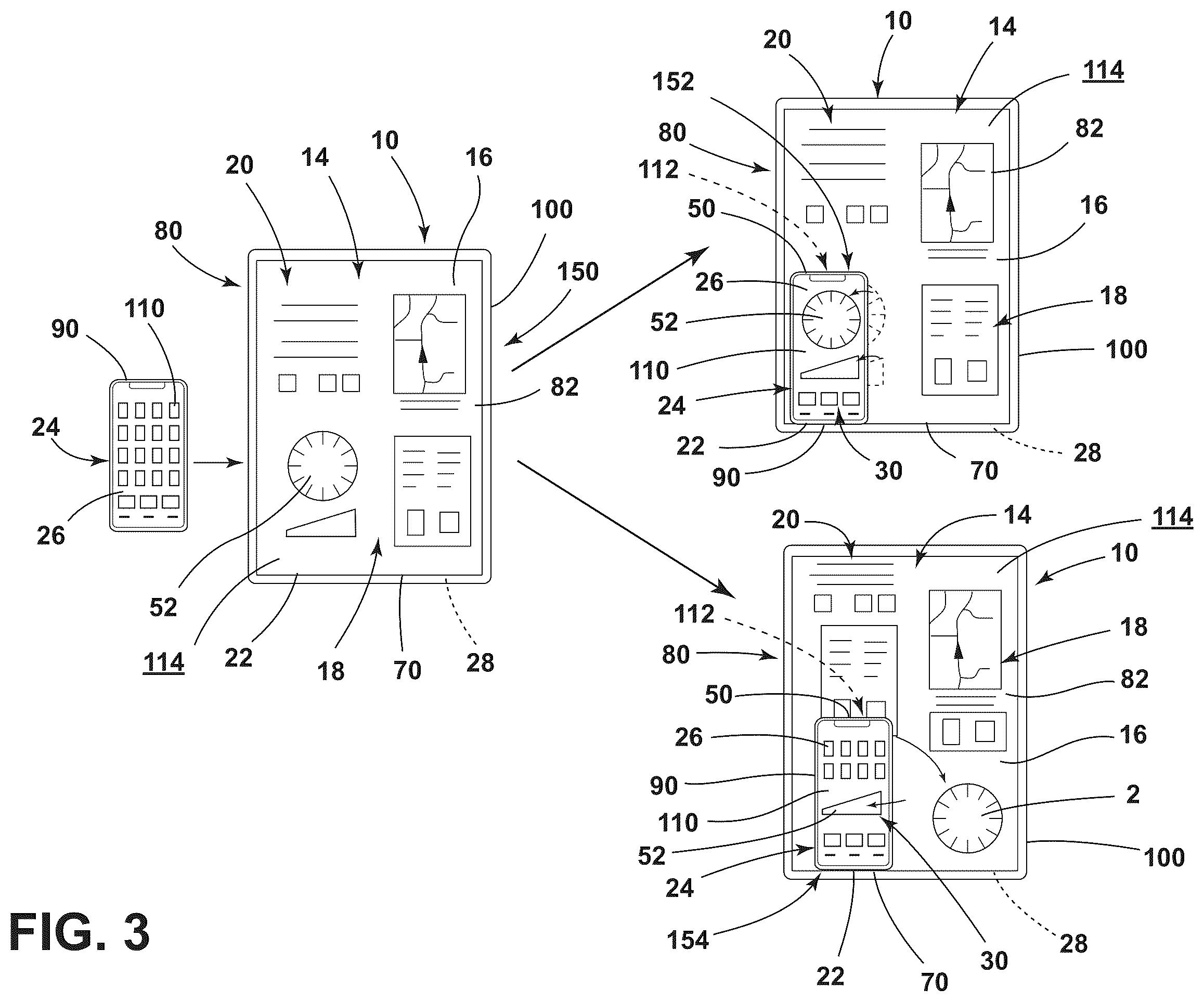 Patent US12552255 Figure 3 – Vehicular display having recharging module with annexation interface