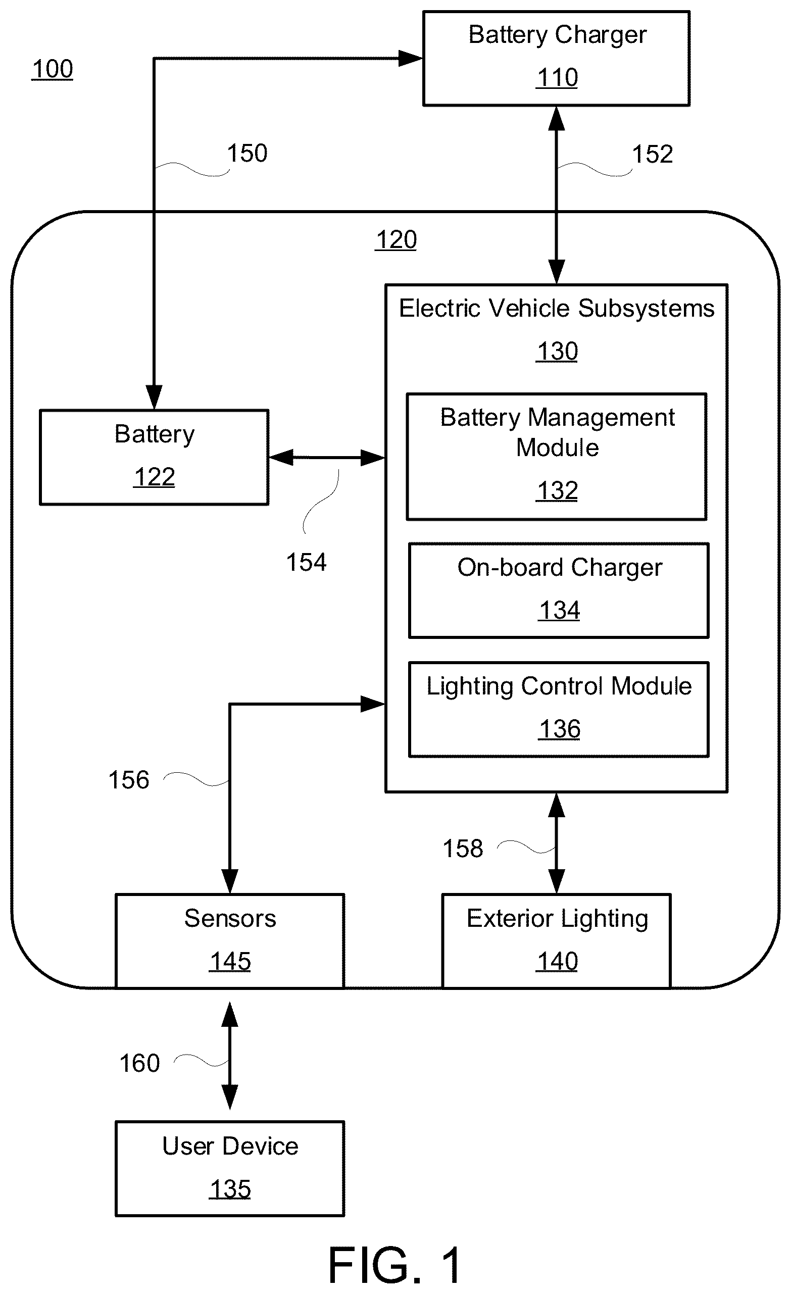 Patent US12552268 Figure 1 – Exterior light and charge indicator