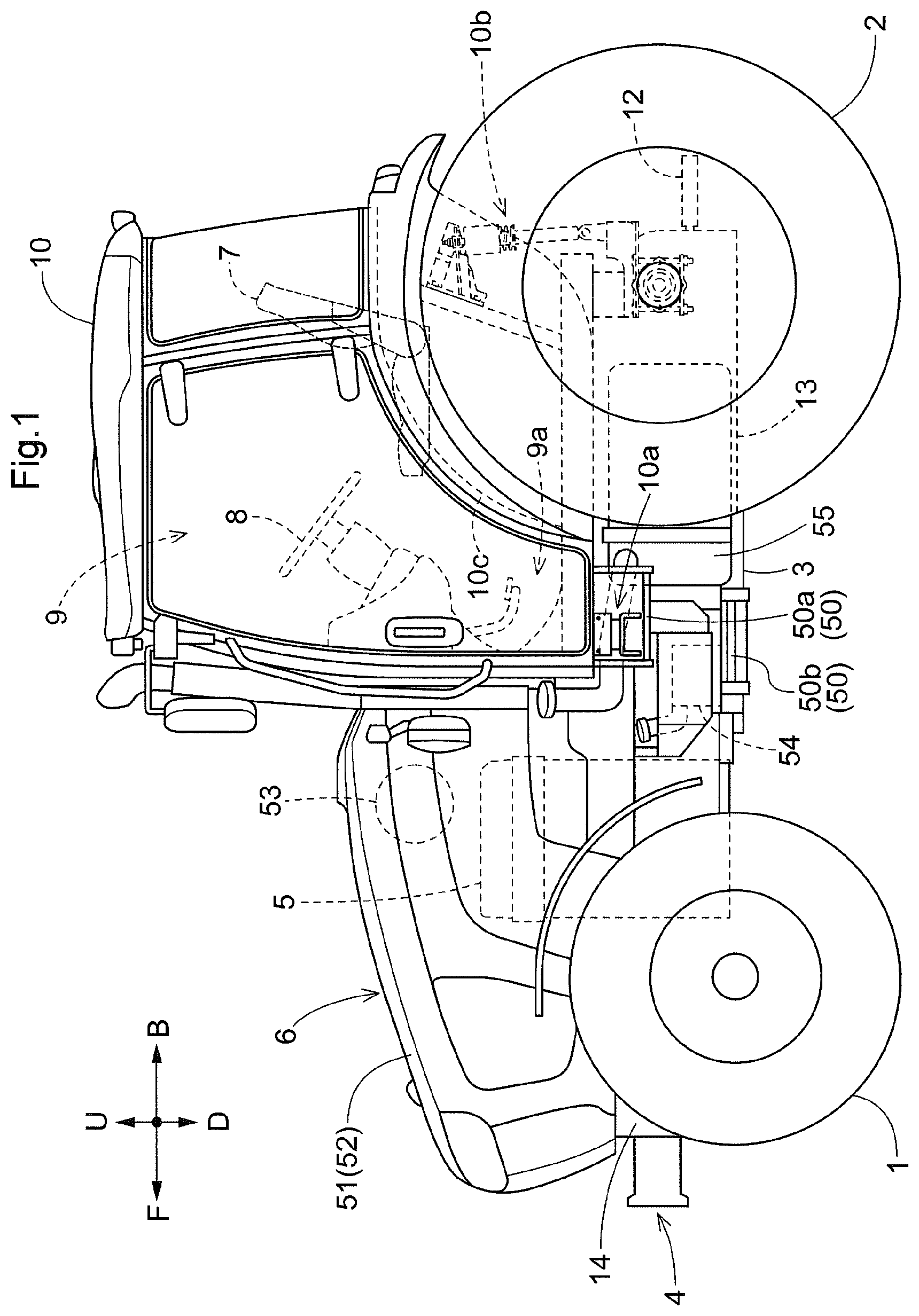Patent US12552275 Figure 1 – Work vehicle