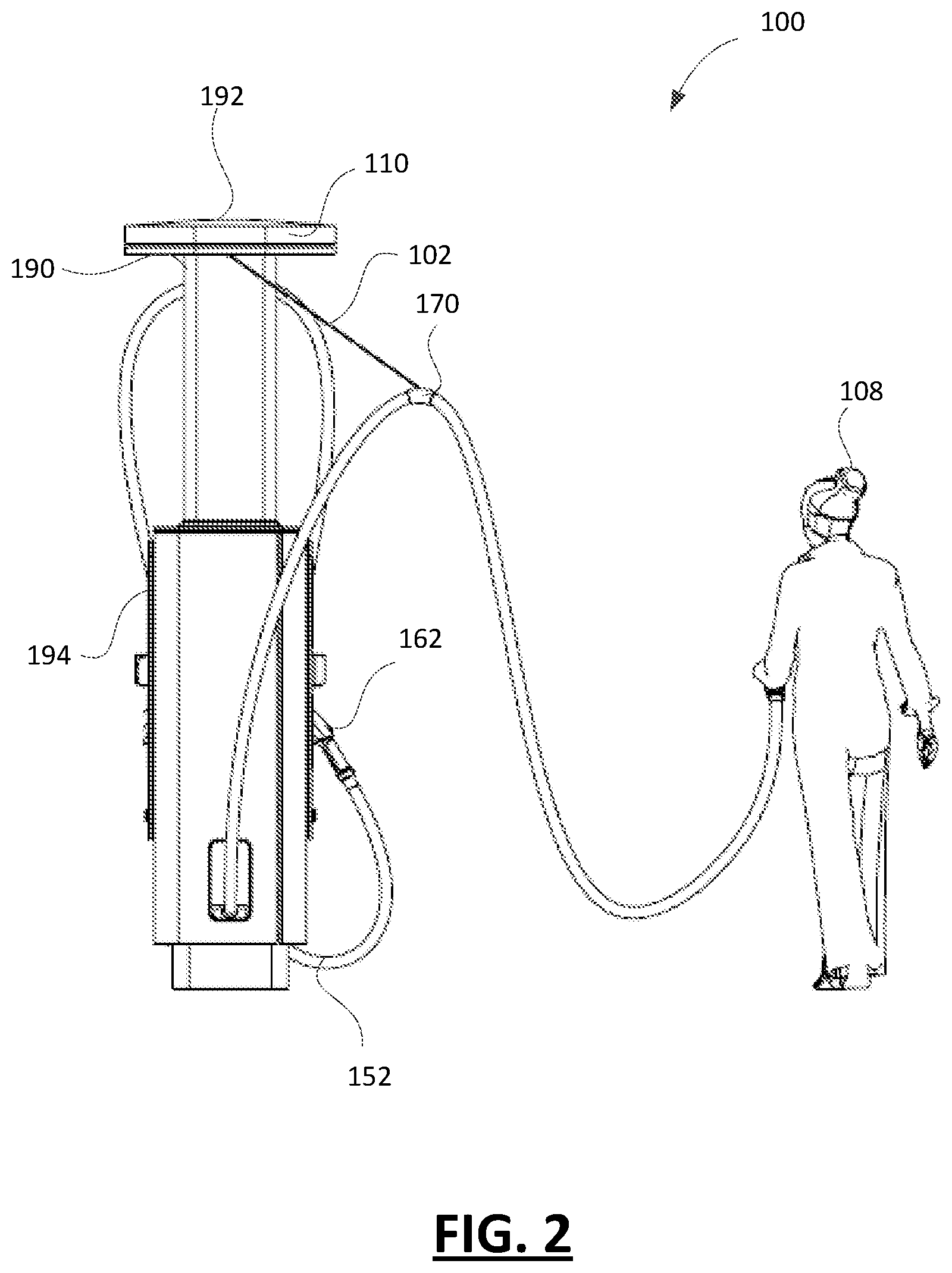 Patent US12552276 Figure 2 – Electric vehicle charger cable management based on sensor data