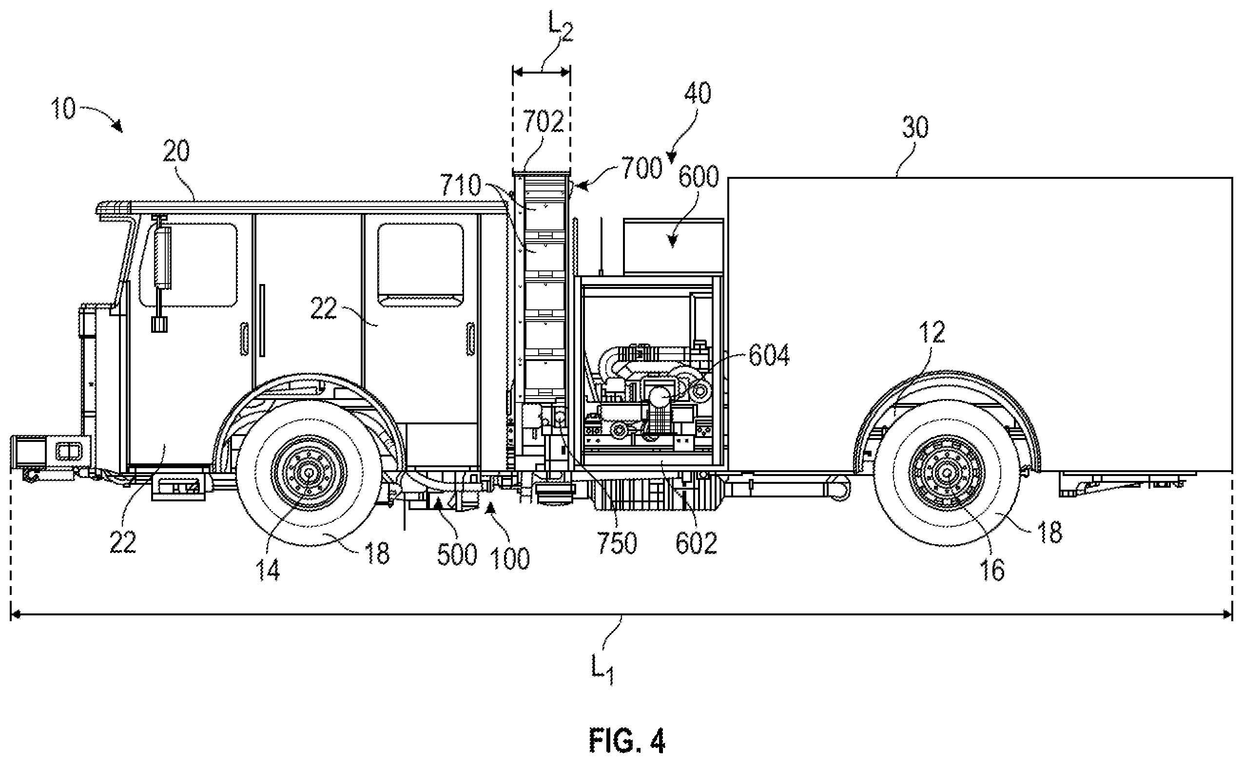 Patent US12552278 Figure 4 – Charging system for a fire fighting vehicle