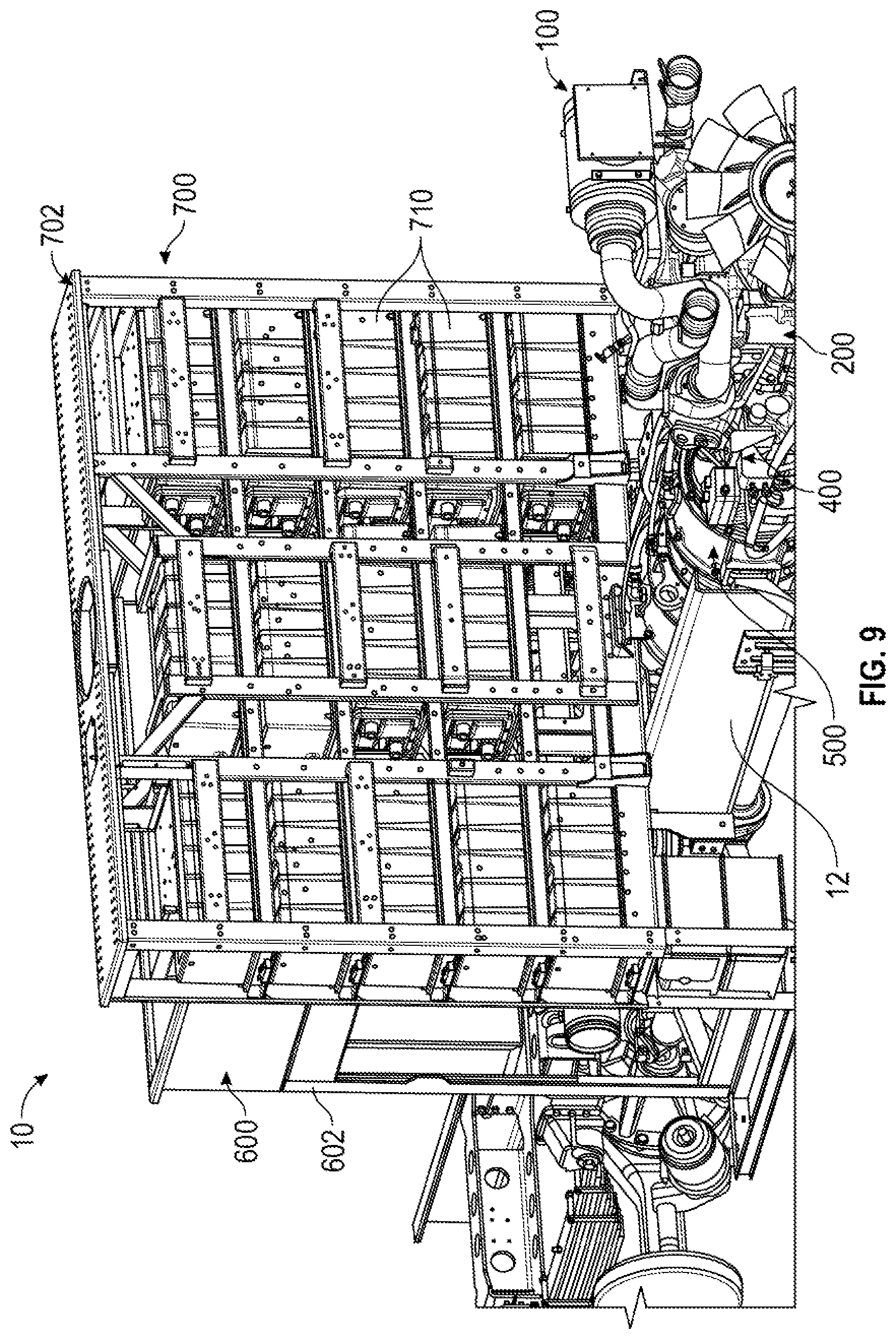 Patent US12552278 Figure 9 – Charging system for a fire fighting vehicle