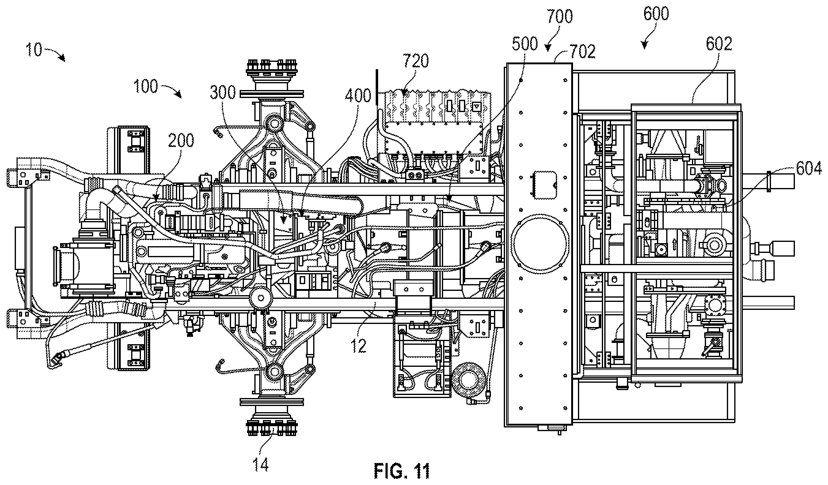 Patent US12552278 Figure 11 – Charging system for a fire fighting vehicle