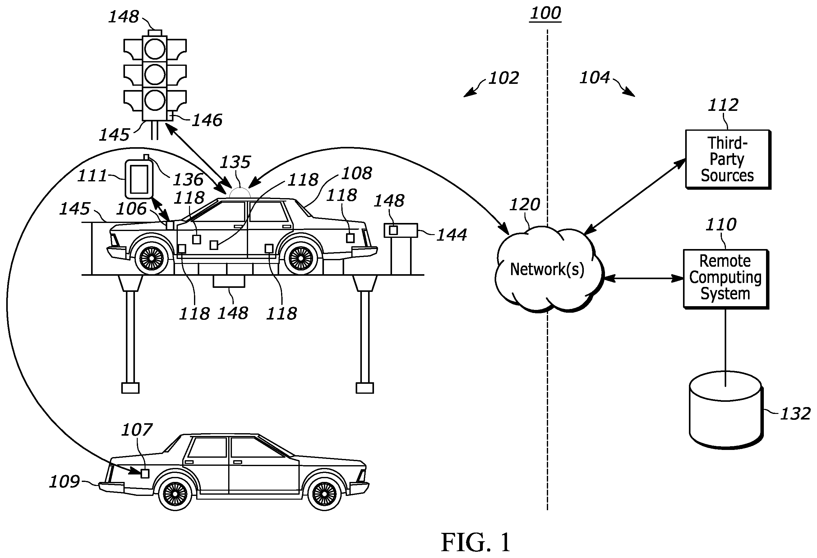 Patent US12552287 Figure 1 – Systems and methods for autonomous vehicle battery delivery and electric vehicle routing