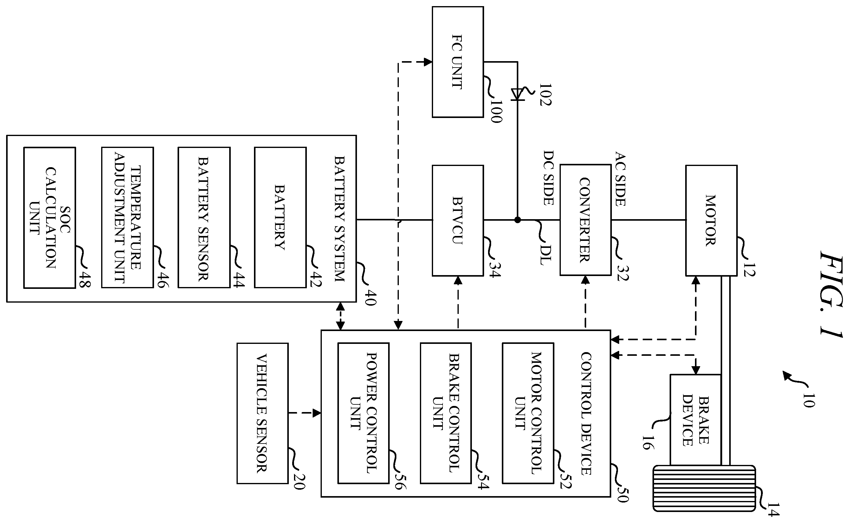 Patent US12552290 Figure 1 – Vehicle system to utilize surplus power
