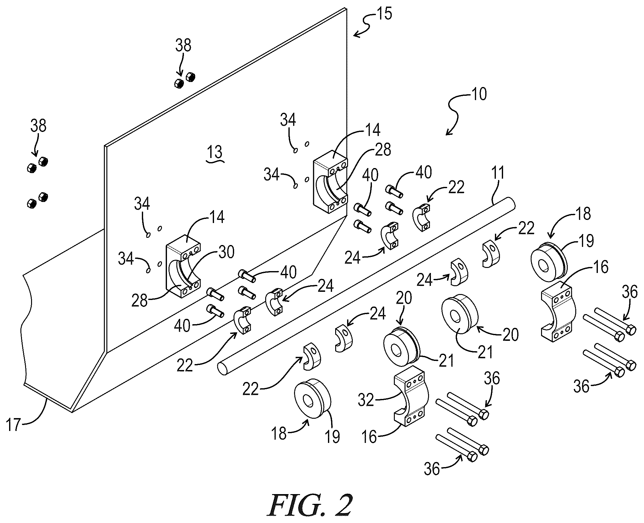 Patent US12552292 Figure 2 – Motor vehicle seat mounting system