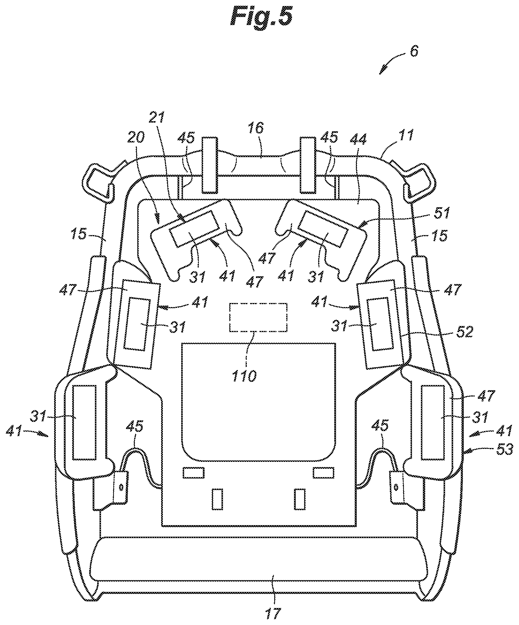 Patent US12552295 Figure 5 – Vehicle seat