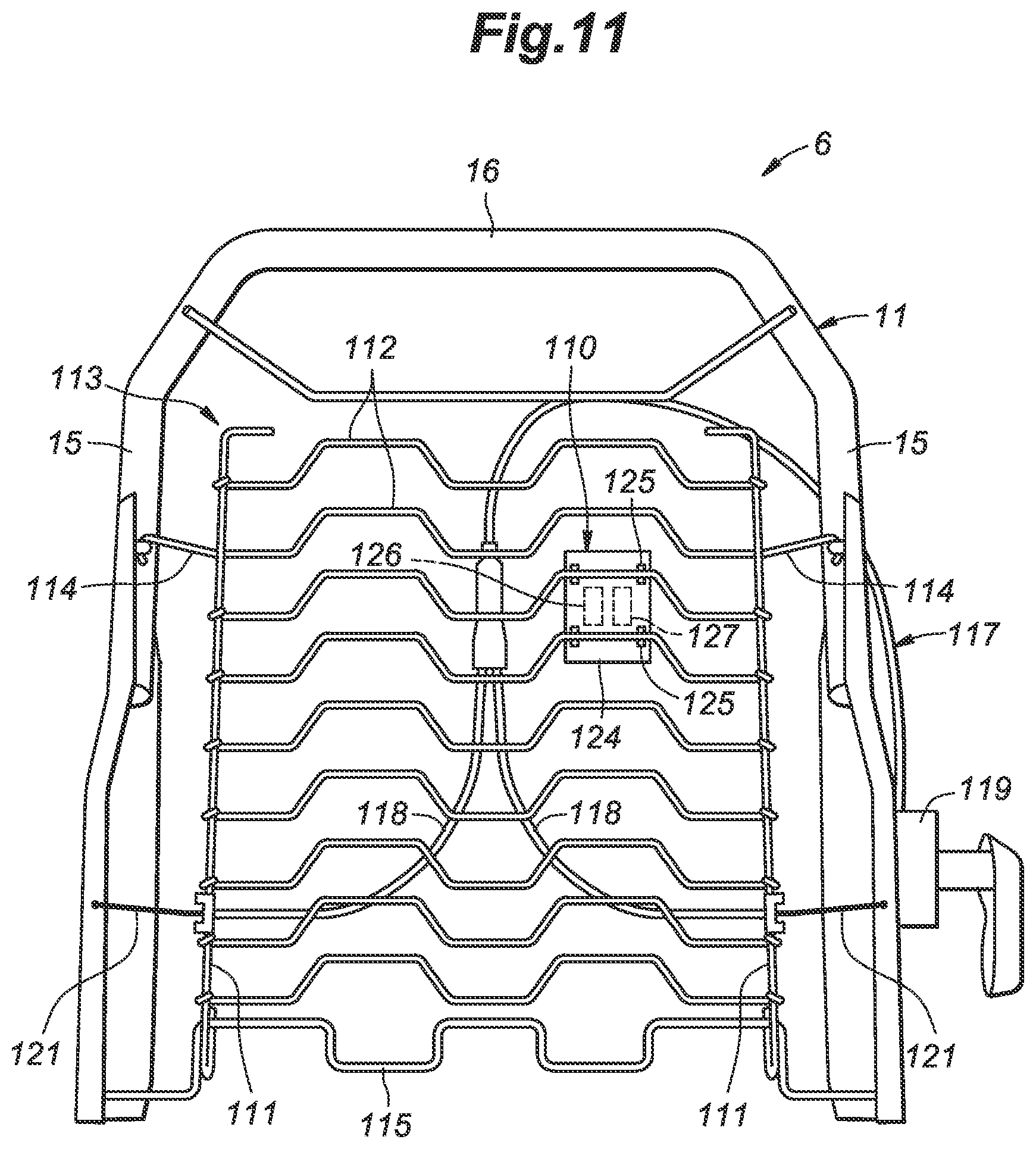 Patent US12552295 Figure 11 – Vehicle seat