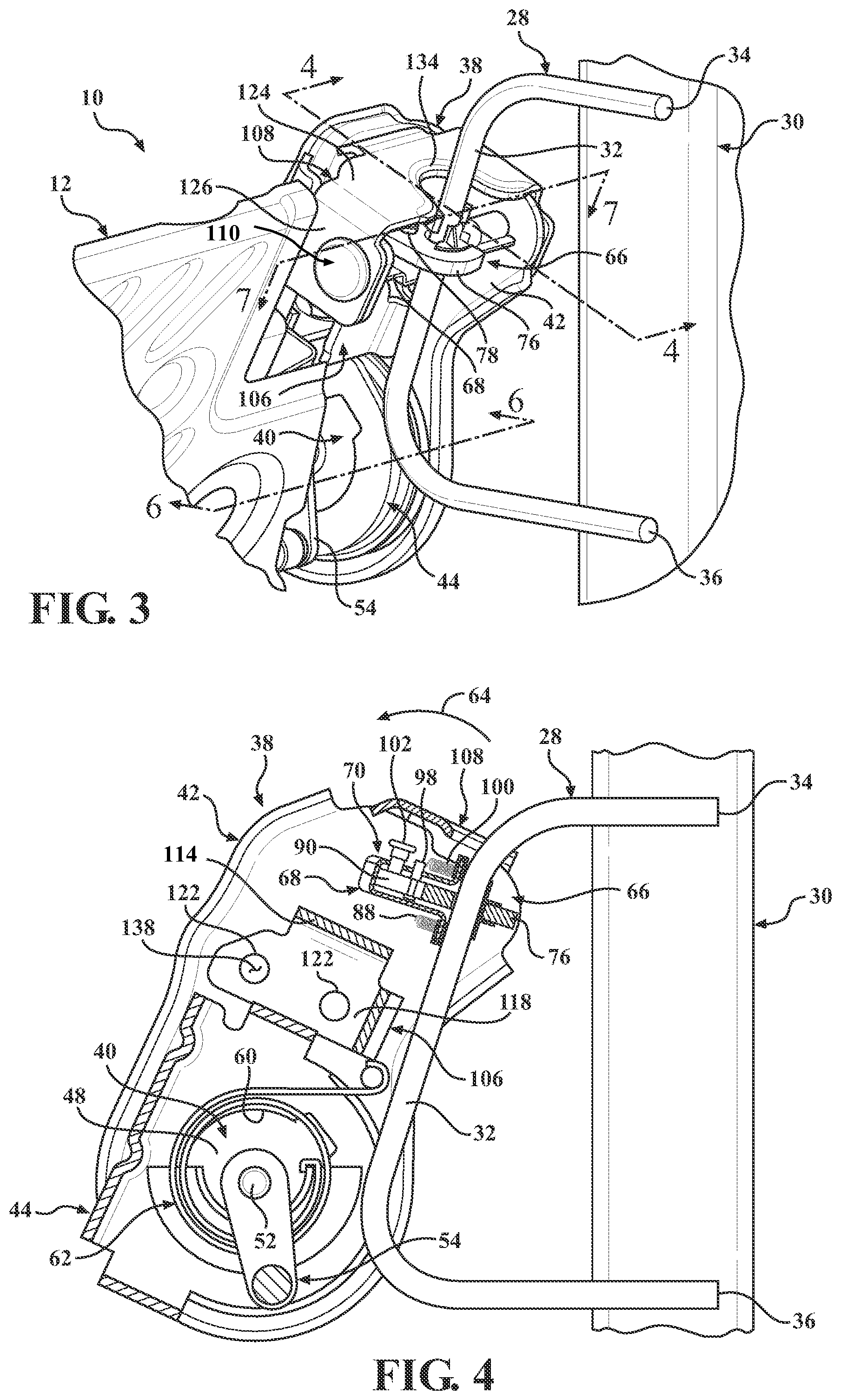 Patent US12552296 Figure 3 – High latch for a seat back with slouch locking feature