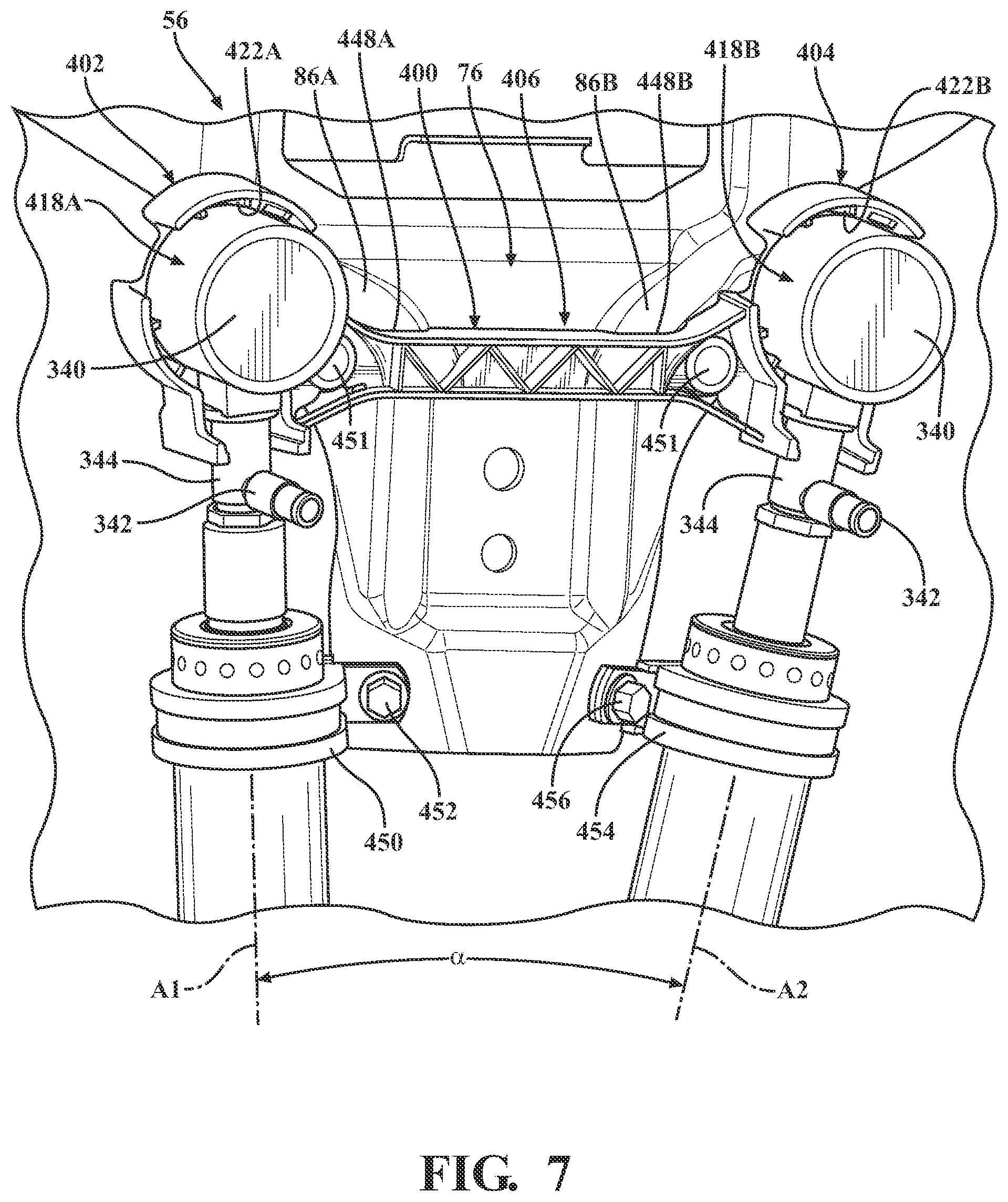 Patent US12552297 Figure 6 – Locator brackets for fluid reservoirs, and seat assemblies and vehicle including the same