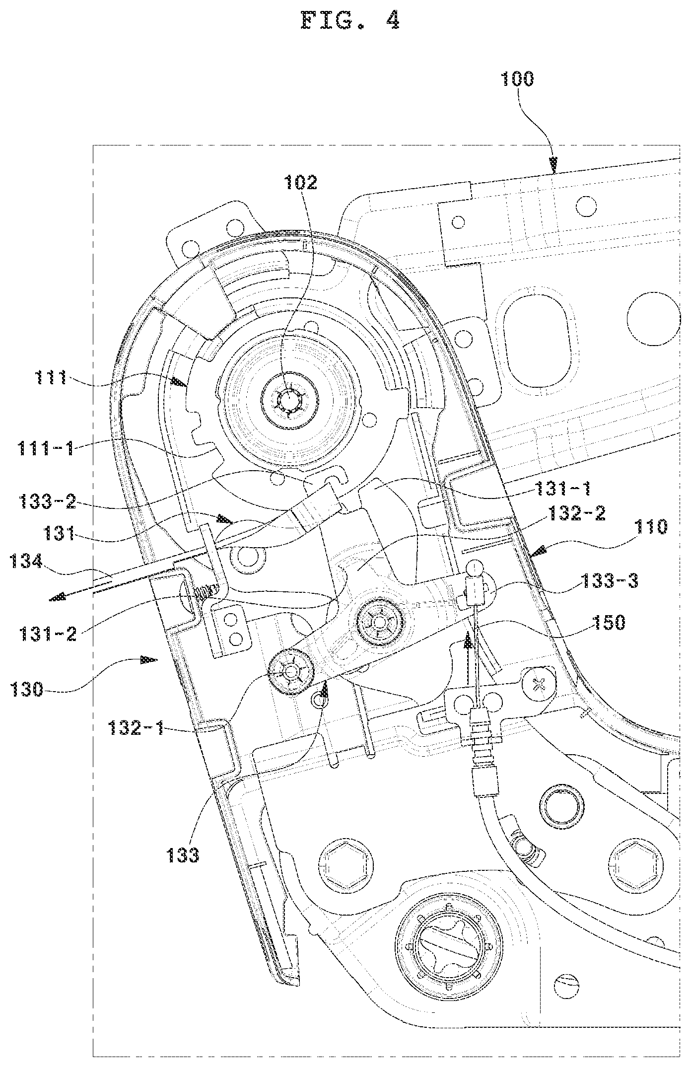 Patent US12552298 Figure 4 – Manual seatback folding apparatus of electric seat for vehicle