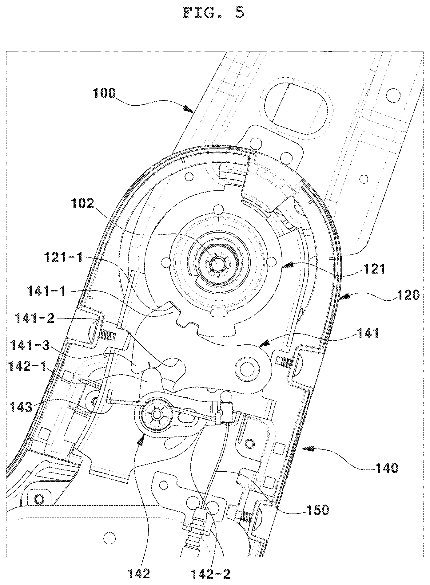 Patent US12552298 Figure 5 – Manual seatback folding apparatus of electric seat for vehicle