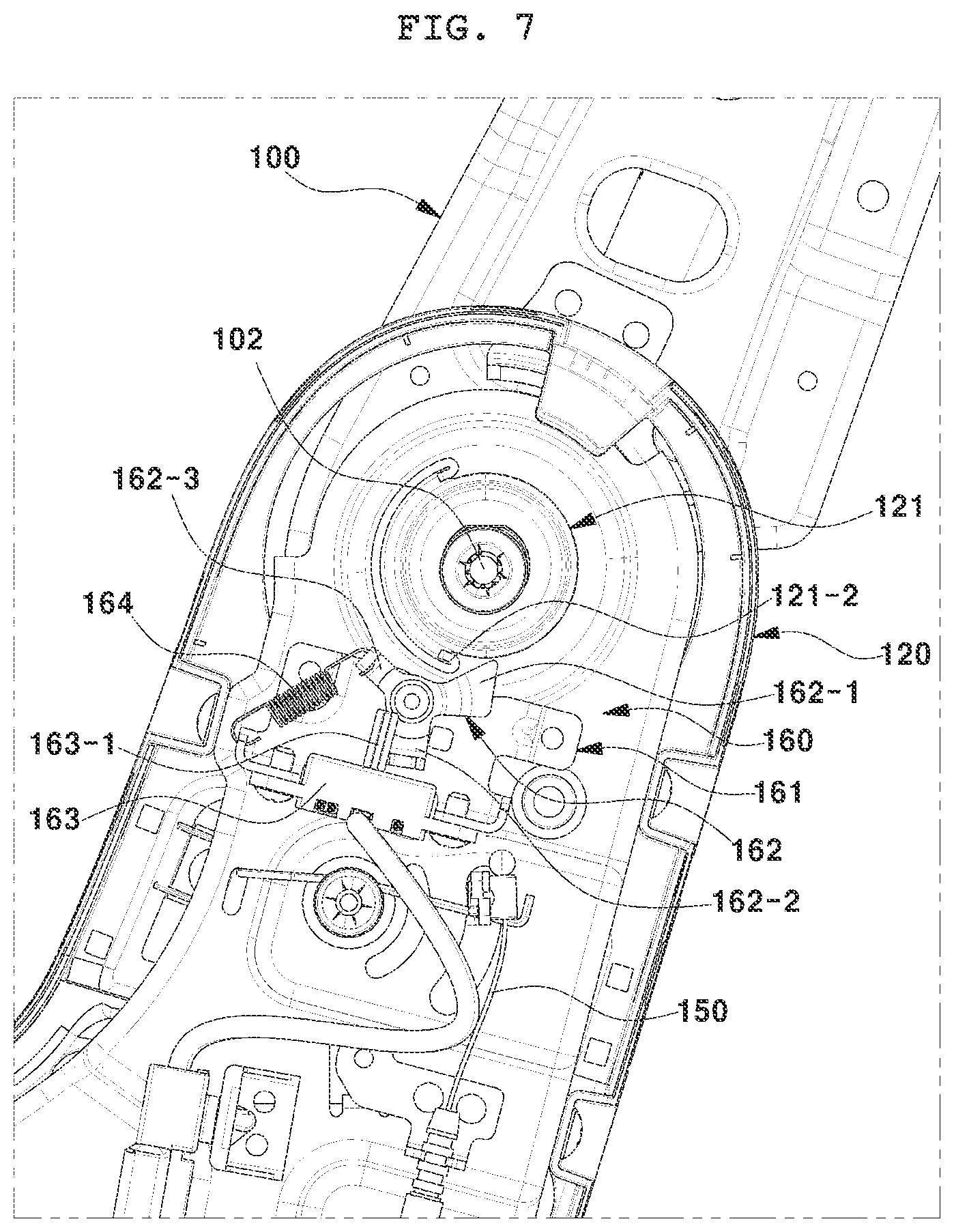 Patent US12552298 Figure 7 – Manual seatback folding apparatus of electric seat for vehicle