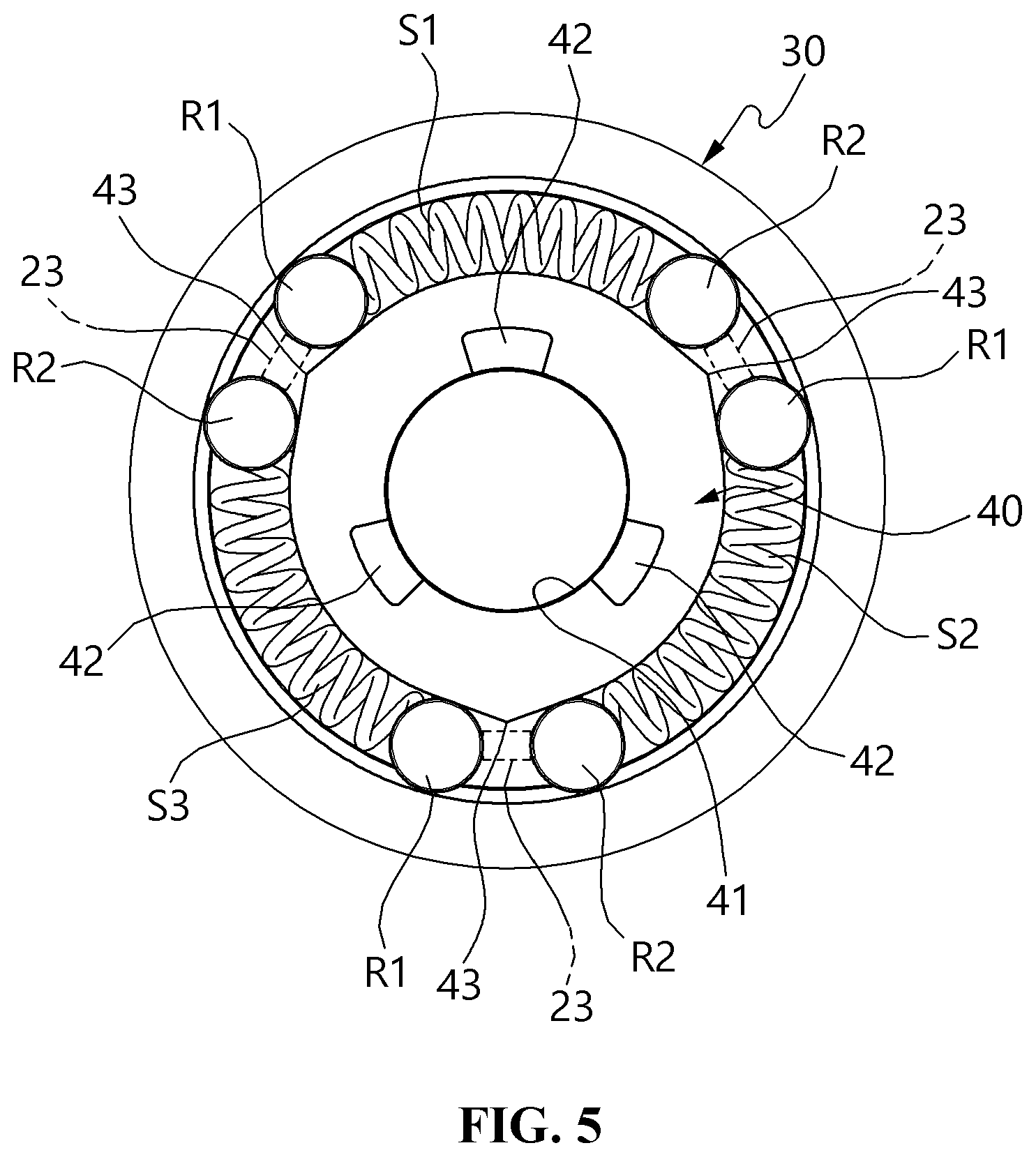 Patent US12552299 Figure 5 – Reclining device for vehicle seat