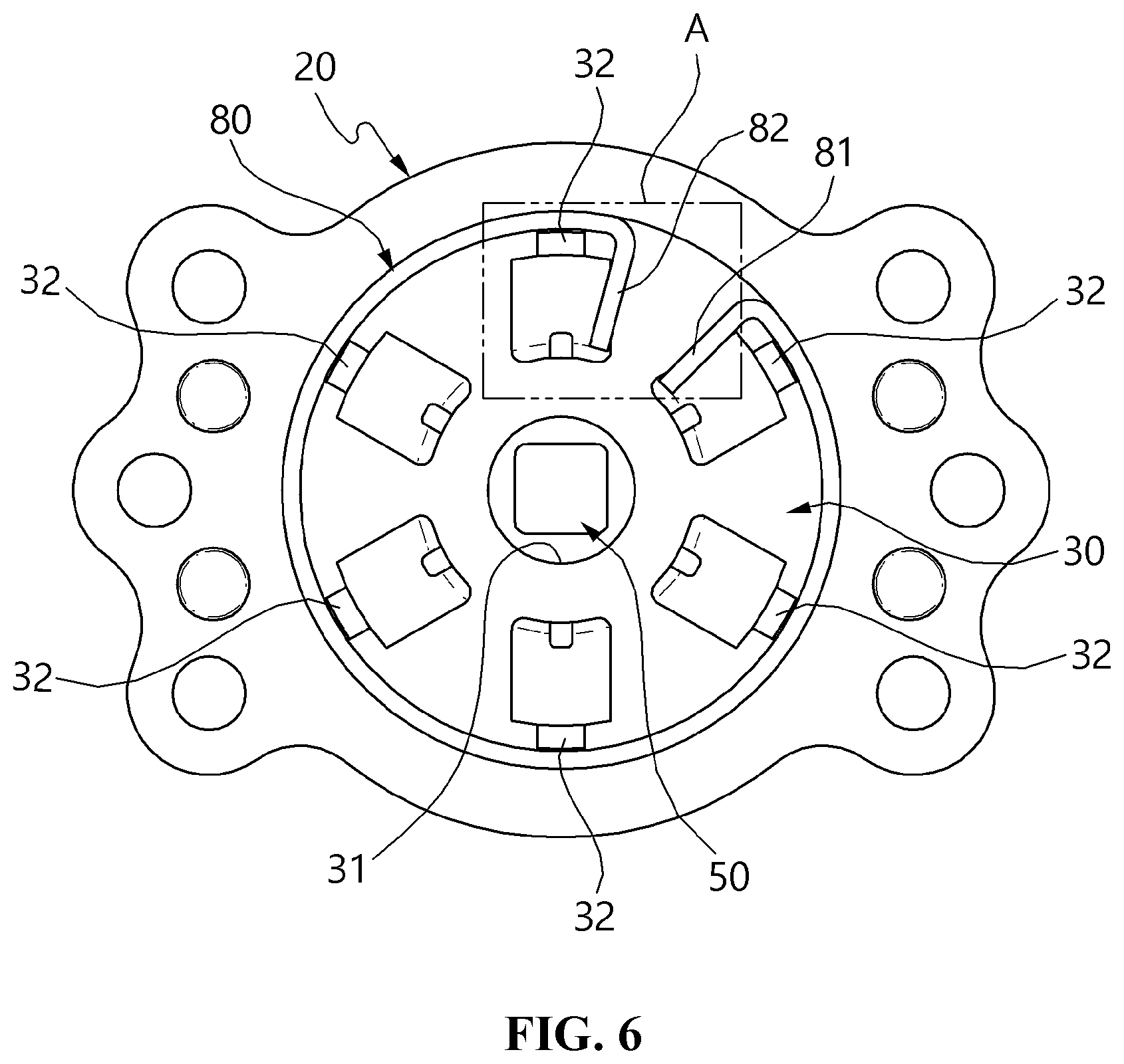 Patent US12552299 Figure 6 – Reclining device for vehicle seat