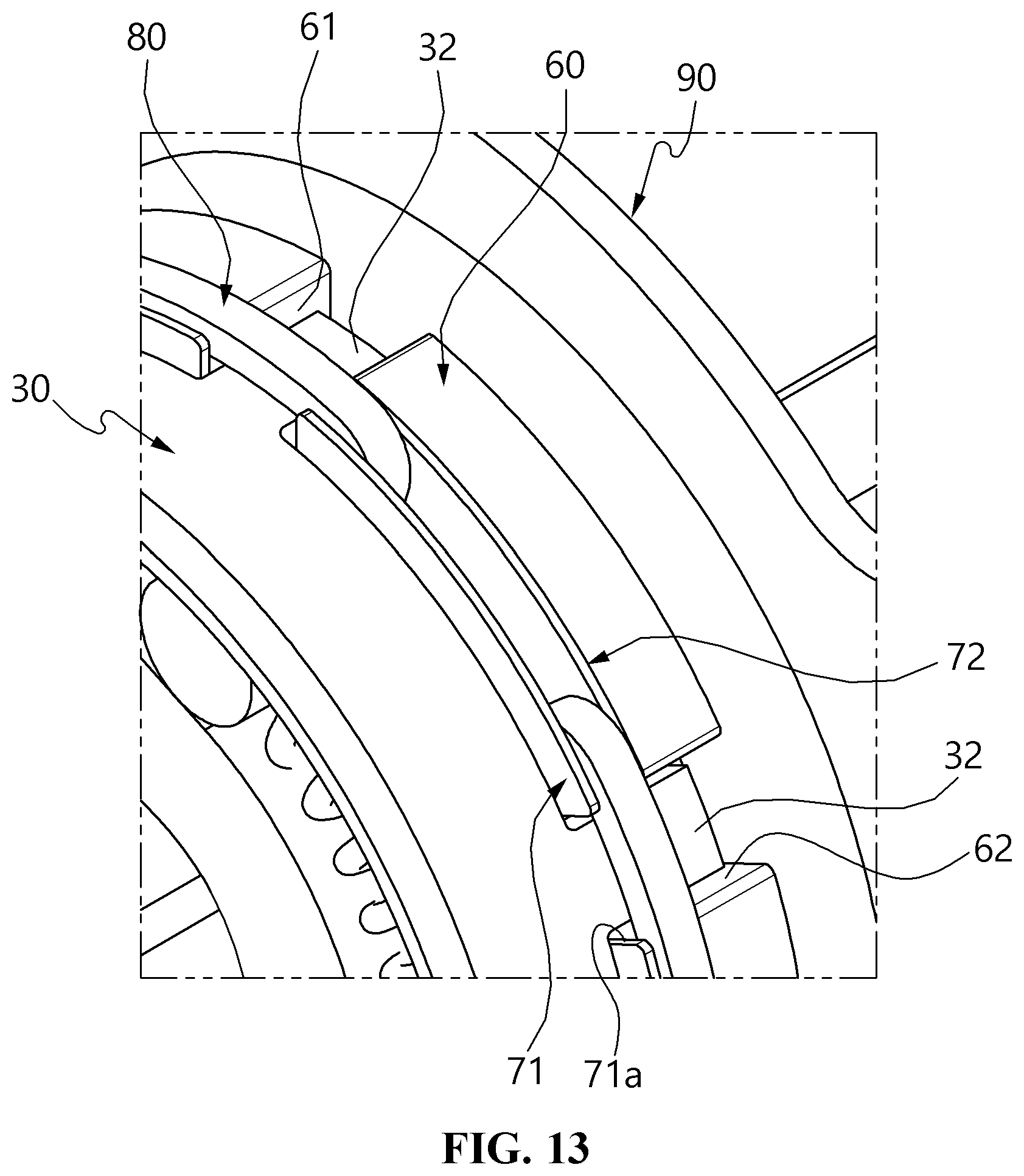 Patent US12552299 Figure 13 – Reclining device for vehicle seat