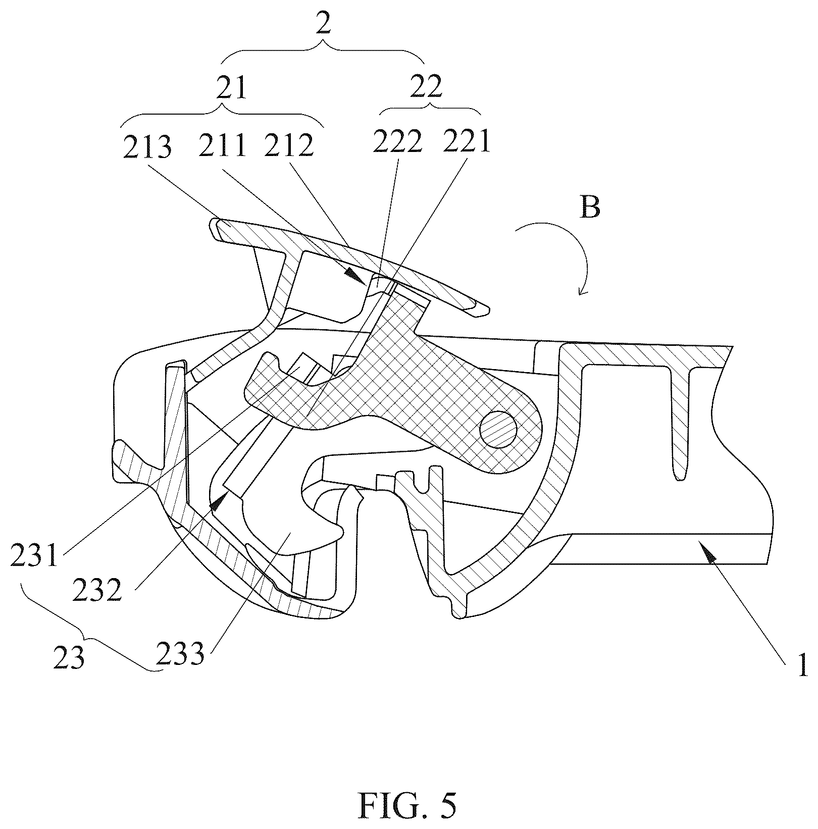 Patent US12552300 Figure 5 – Safety belt clamping device and child seat for vehicle