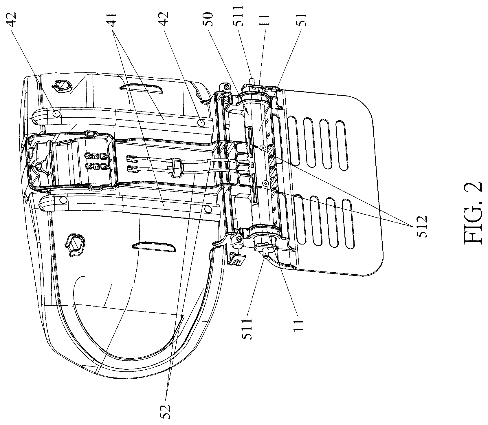 Patent US12552302 Figure 2 – Headrest support structure and infant carrier thereof