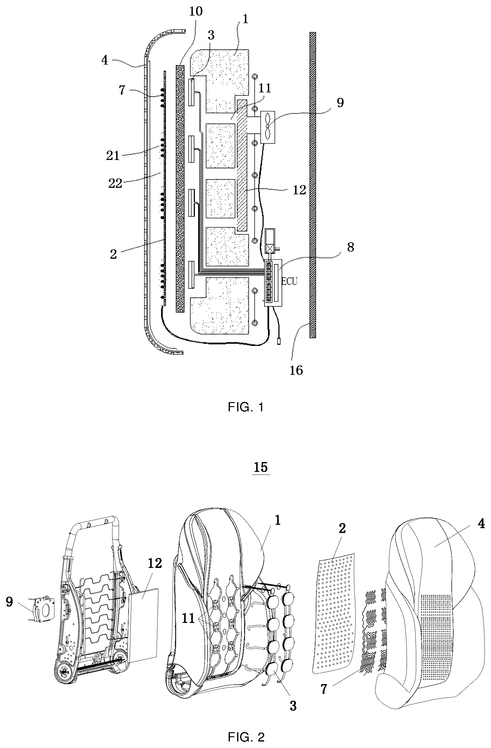 Patent US12552305 — Heating and heat-dissipation synergistic thermal control device and automobile seat — Figure 1