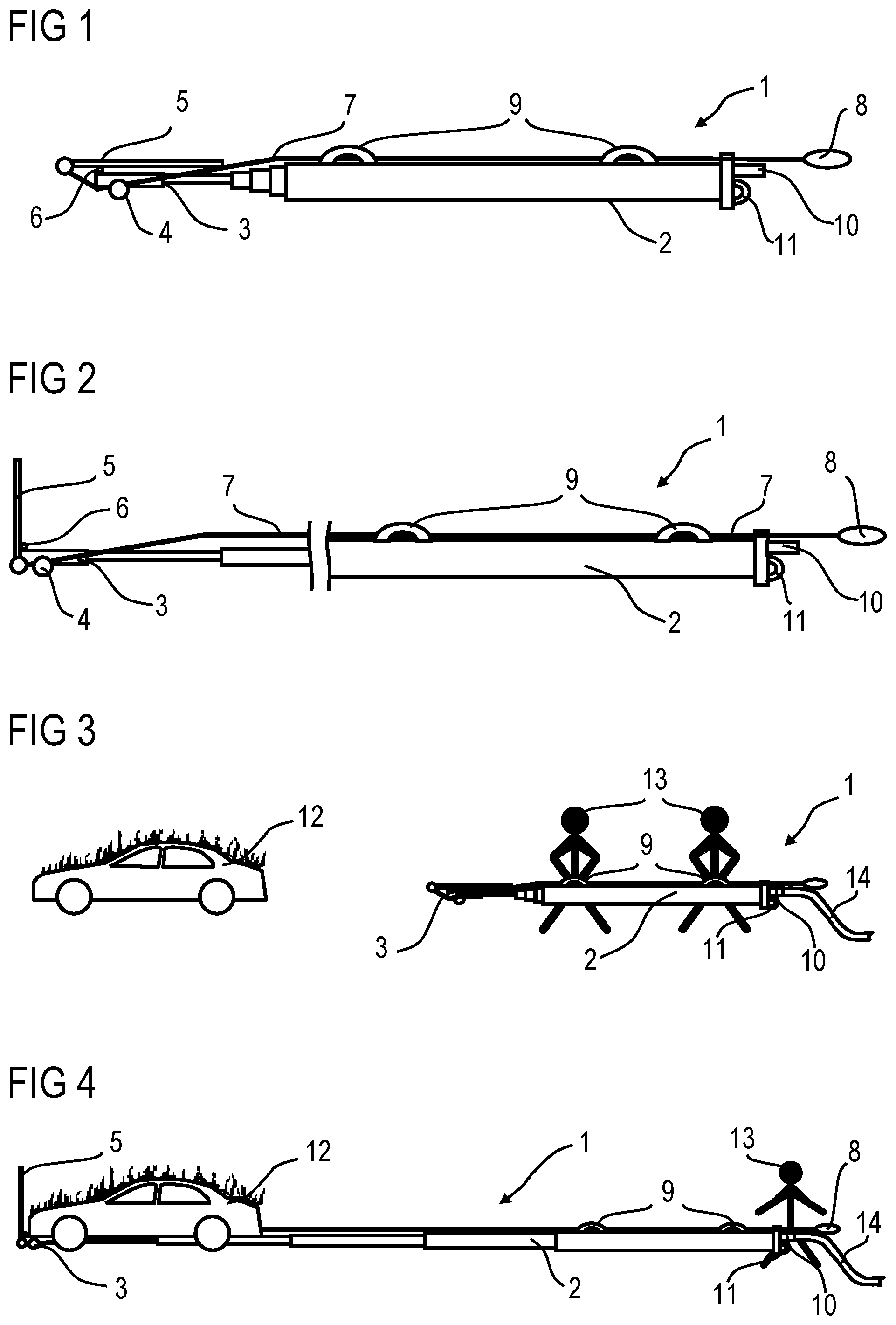 Patent US12552306 Figure 1 – Device for salvaging a motor vehicle
