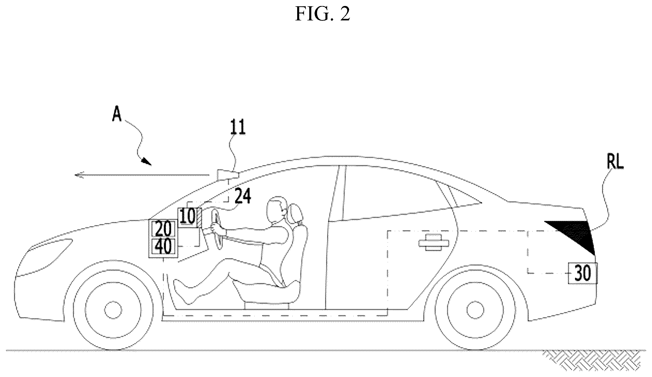 Patent US12552309 Figure 2 – Automatic light intensity control device for vehicle rear lamps in response to changes in visibility distance and its control method
