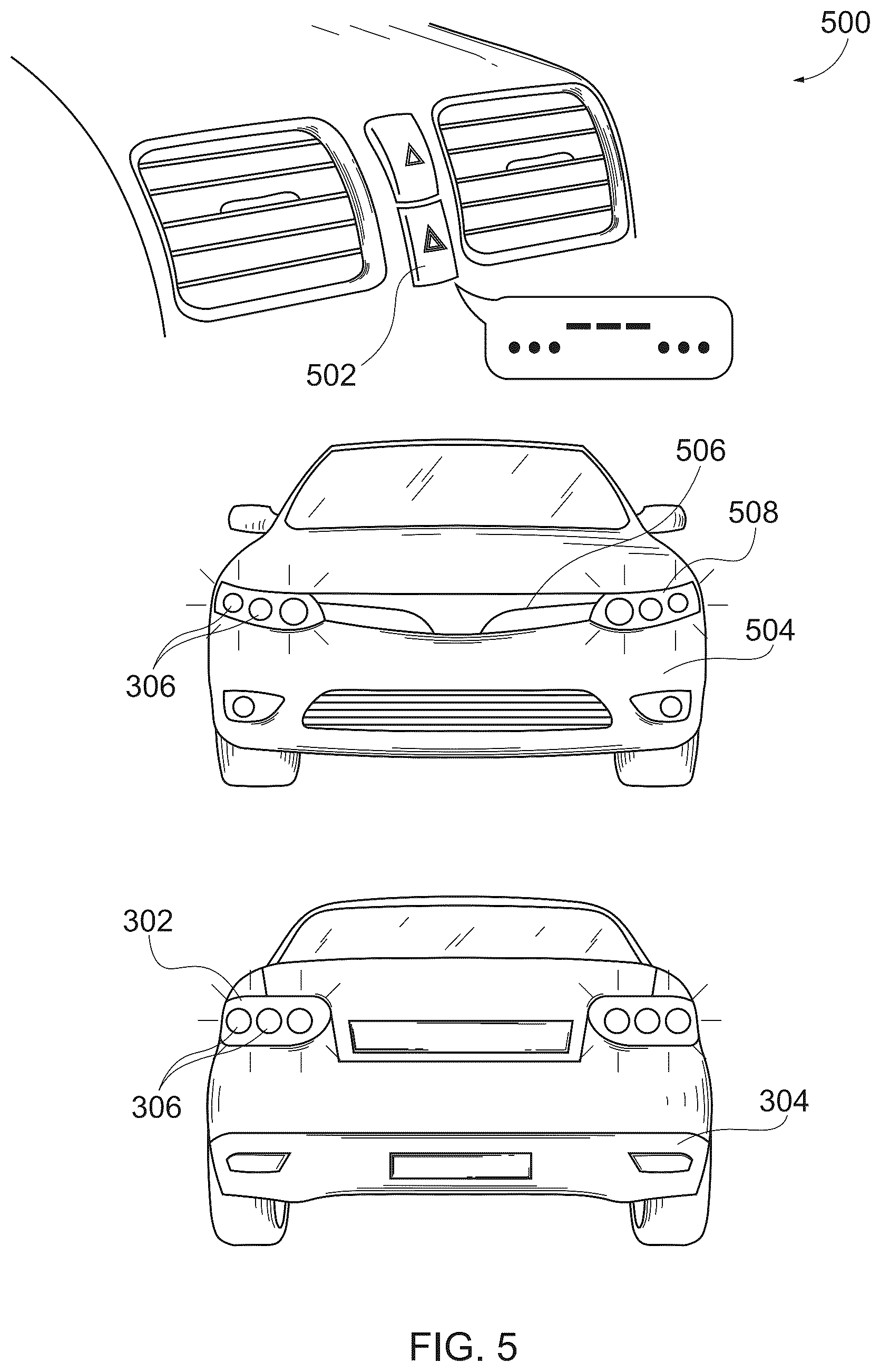 Patent US12552310 Figure 5 – Multi-position turn signal system for vehicles