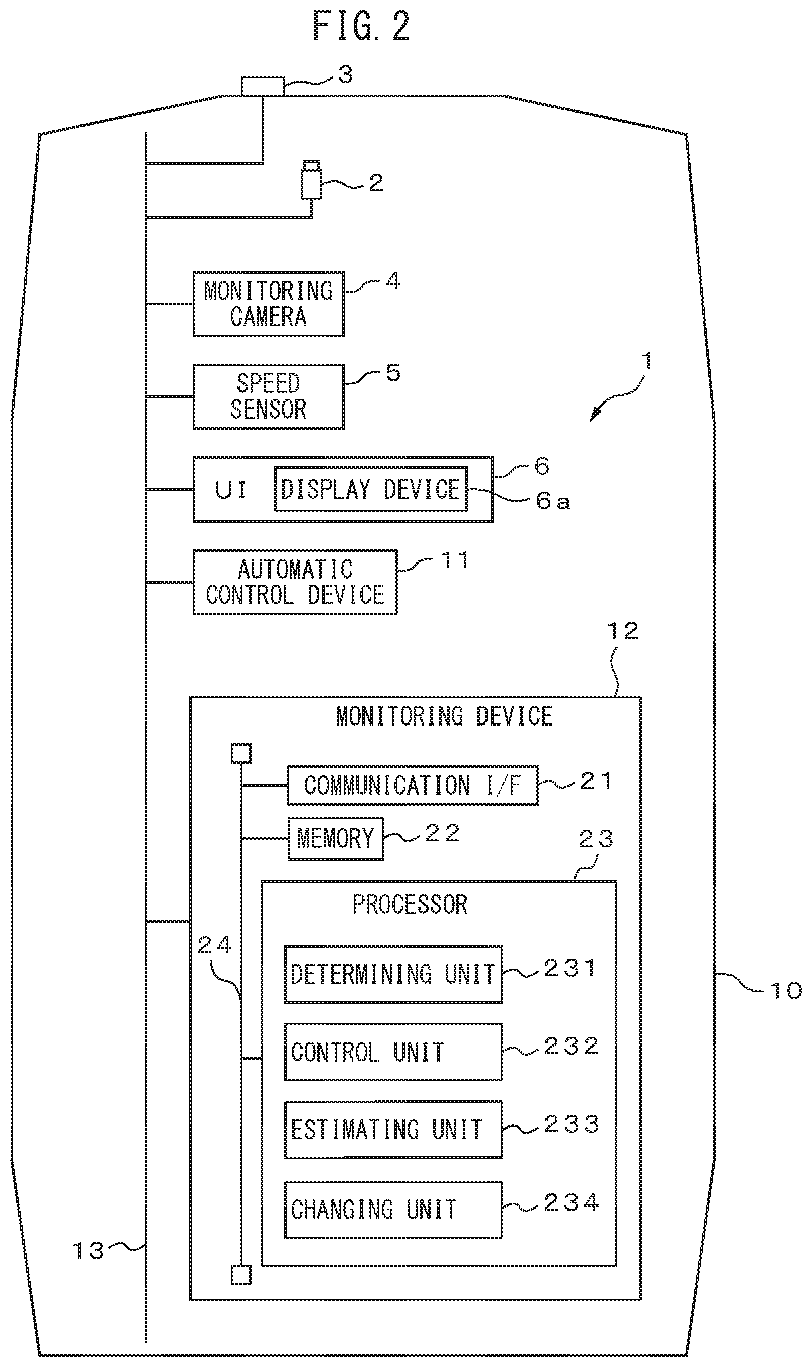 Patent US12552314 Figure 2 – Monitoring device, storage medium storing computer program for monitoring, and monitoring method