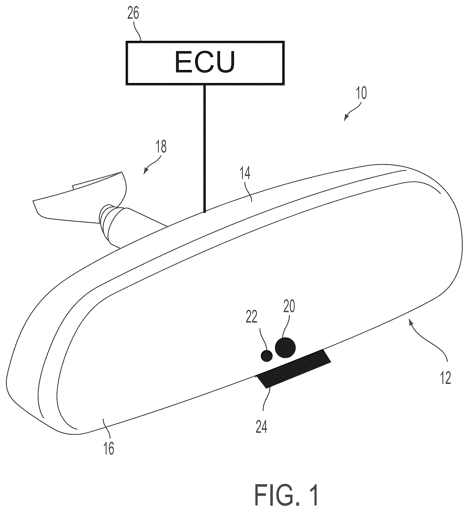 Patent US12552316 Figure 1 – Vehicular mirror control system