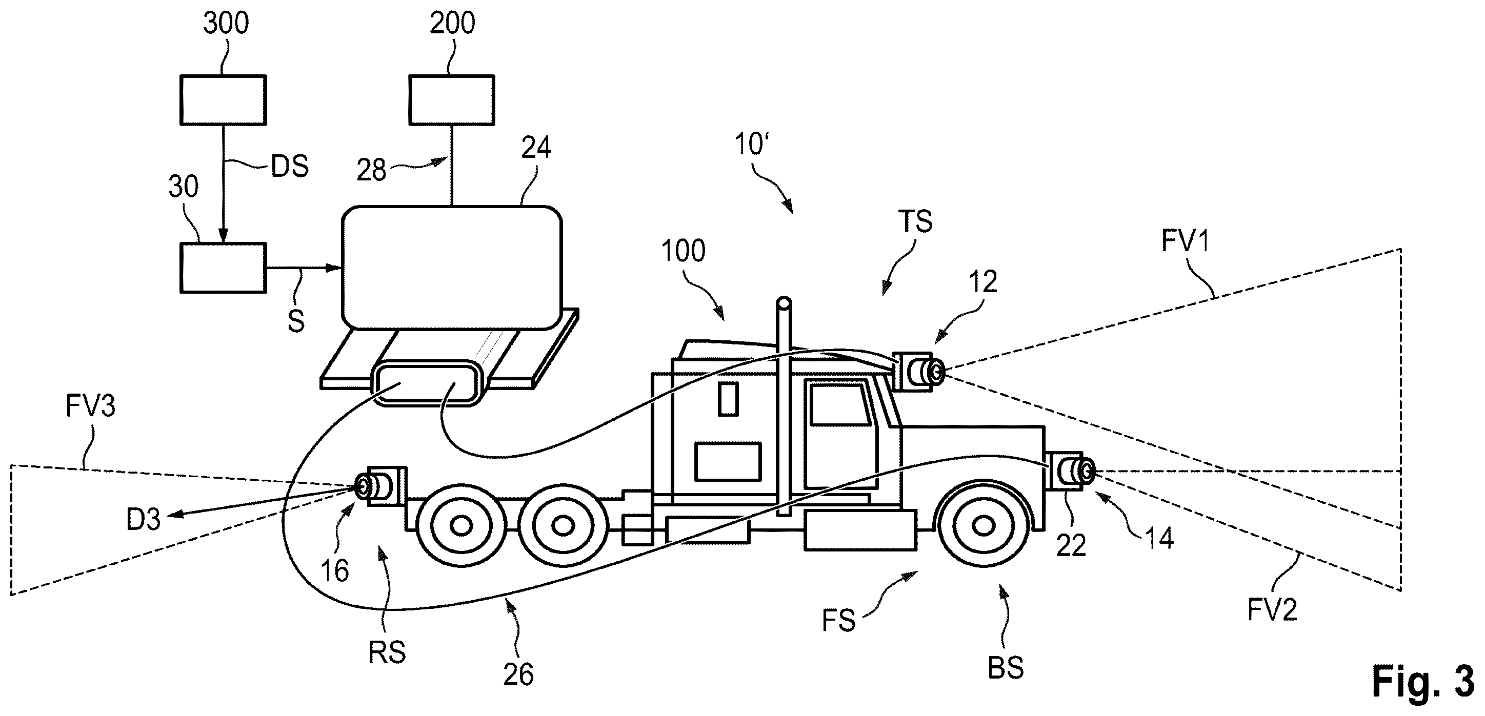 Patent US12552318 Figure 3 – Adaptive camera system for a vehicle and vehicle comprising the adaptive camera system and method for operating the adaptive camera system