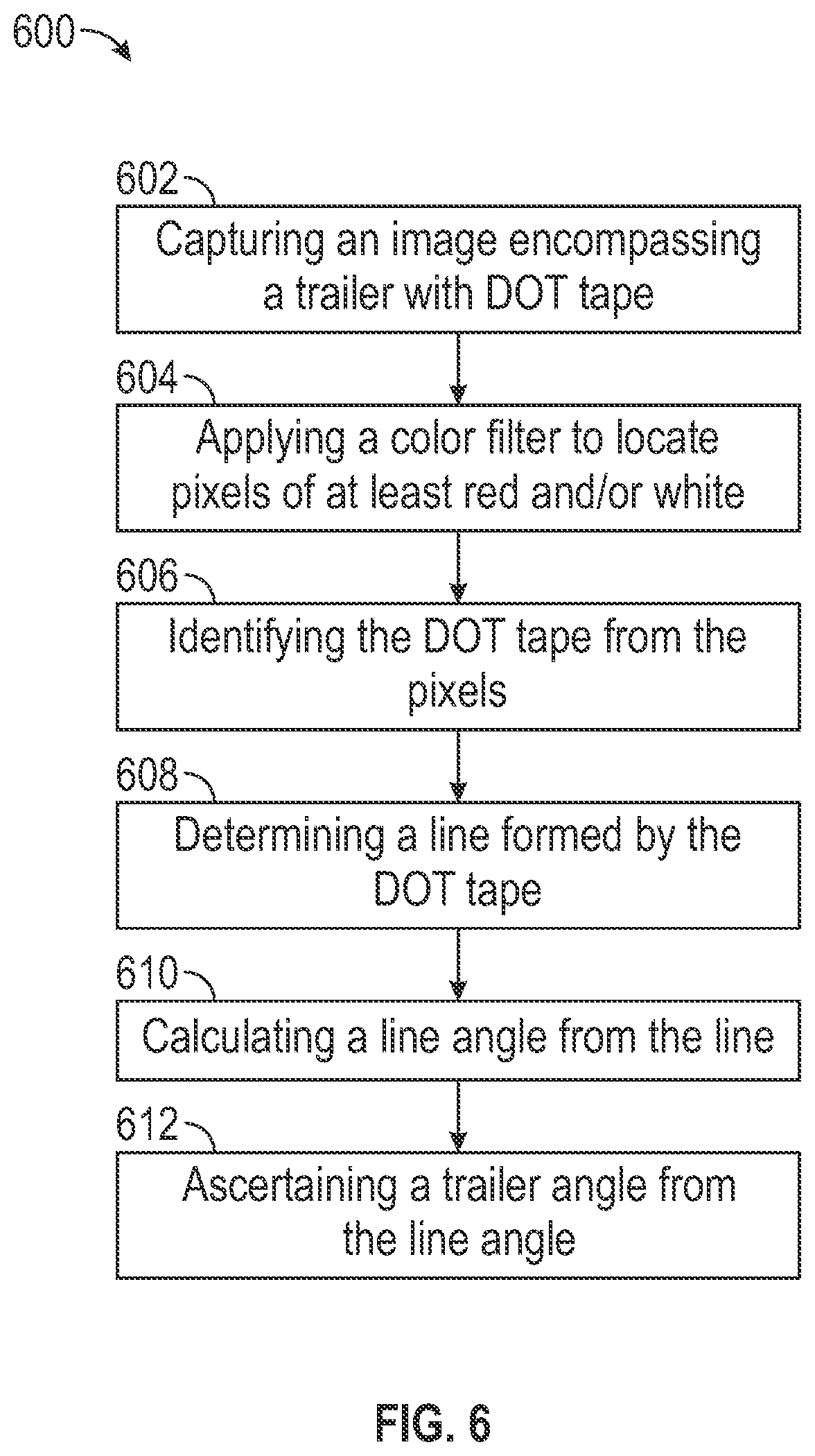Patent US12552321 Figure 6 – Camera monitor system utilizing trailer angle detection based upon DOT tape