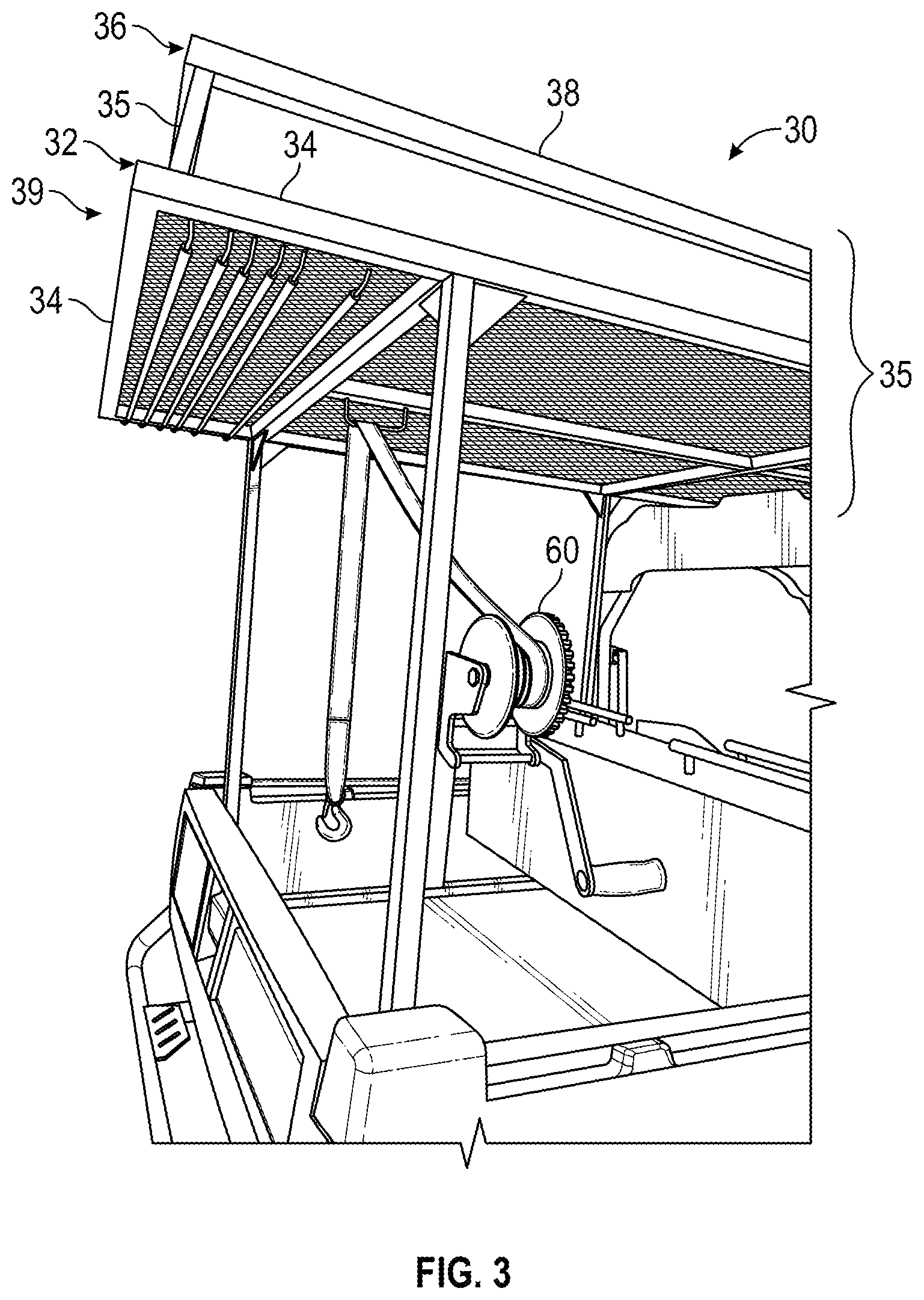 Patent US12552323 Figure 3 – Cargo rack and collapsible stand