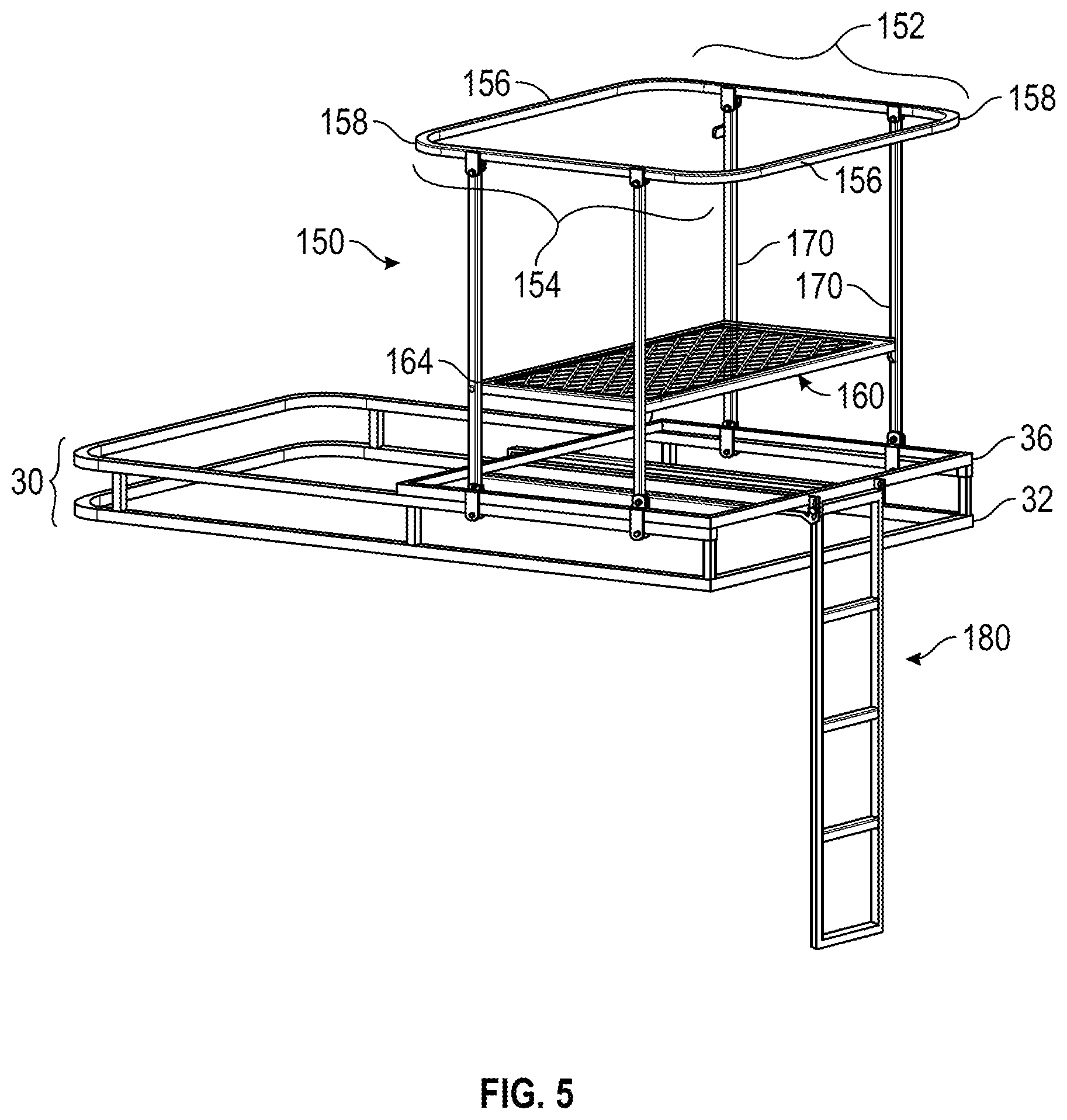 Patent US12552323 Figure 5 – Cargo rack and collapsible stand