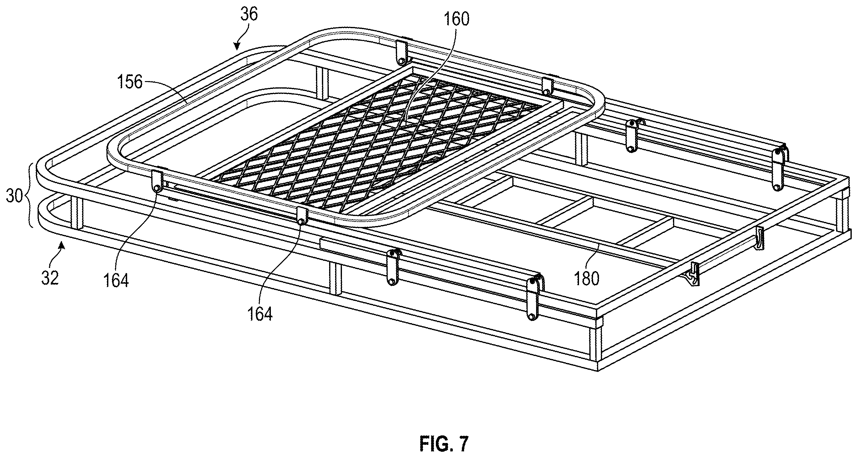 Patent US12552323 Figure 7 – Cargo rack and collapsible stand