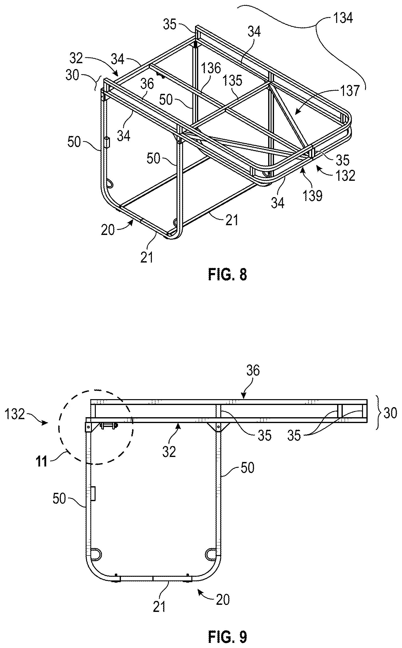 Patent US12552323 Figure 8 – Cargo rack and collapsible stand