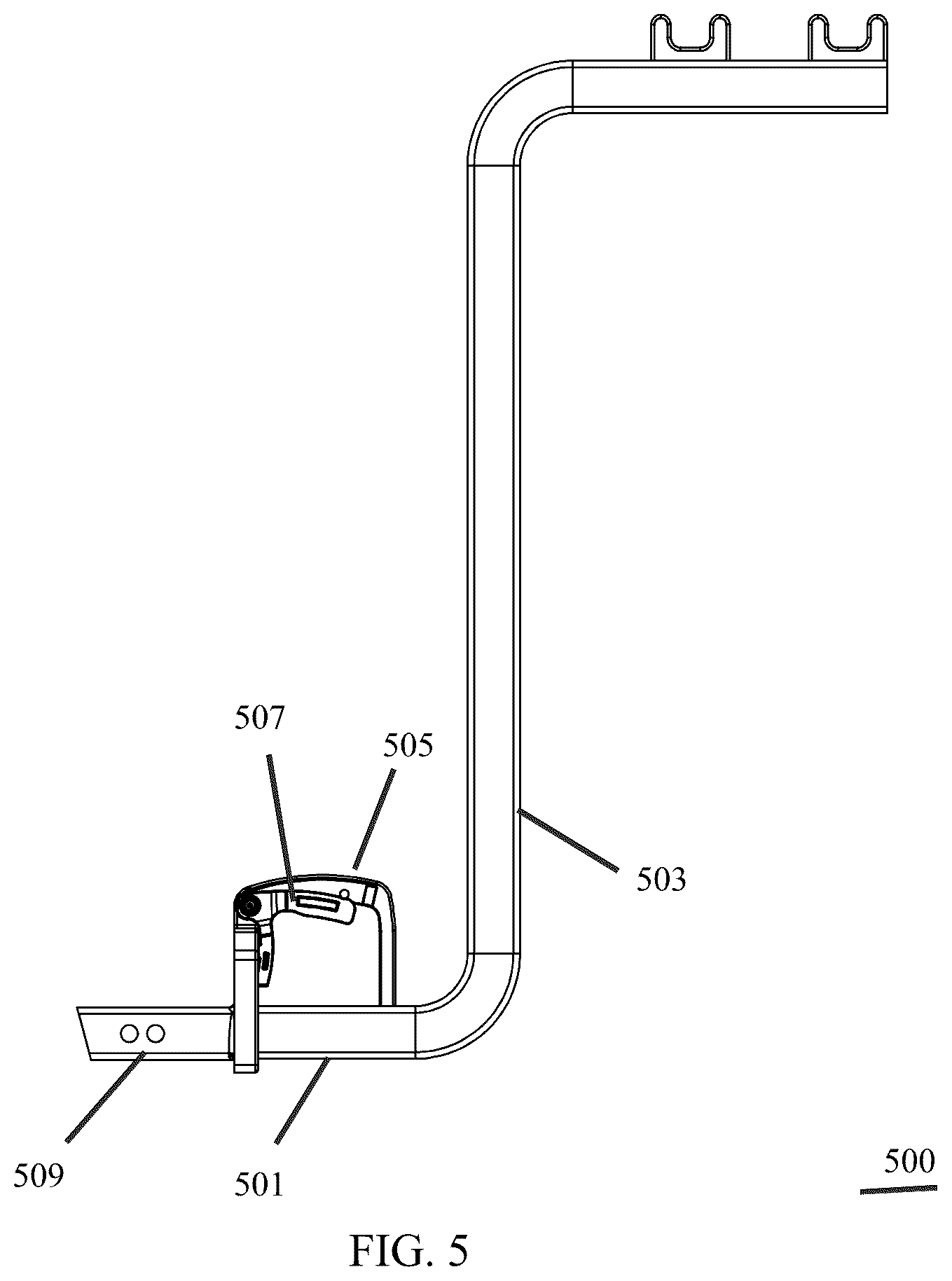 Patent US12552324 Figure 11 – Instant release coupler with universal mount for vehicle attachments using a rigid support