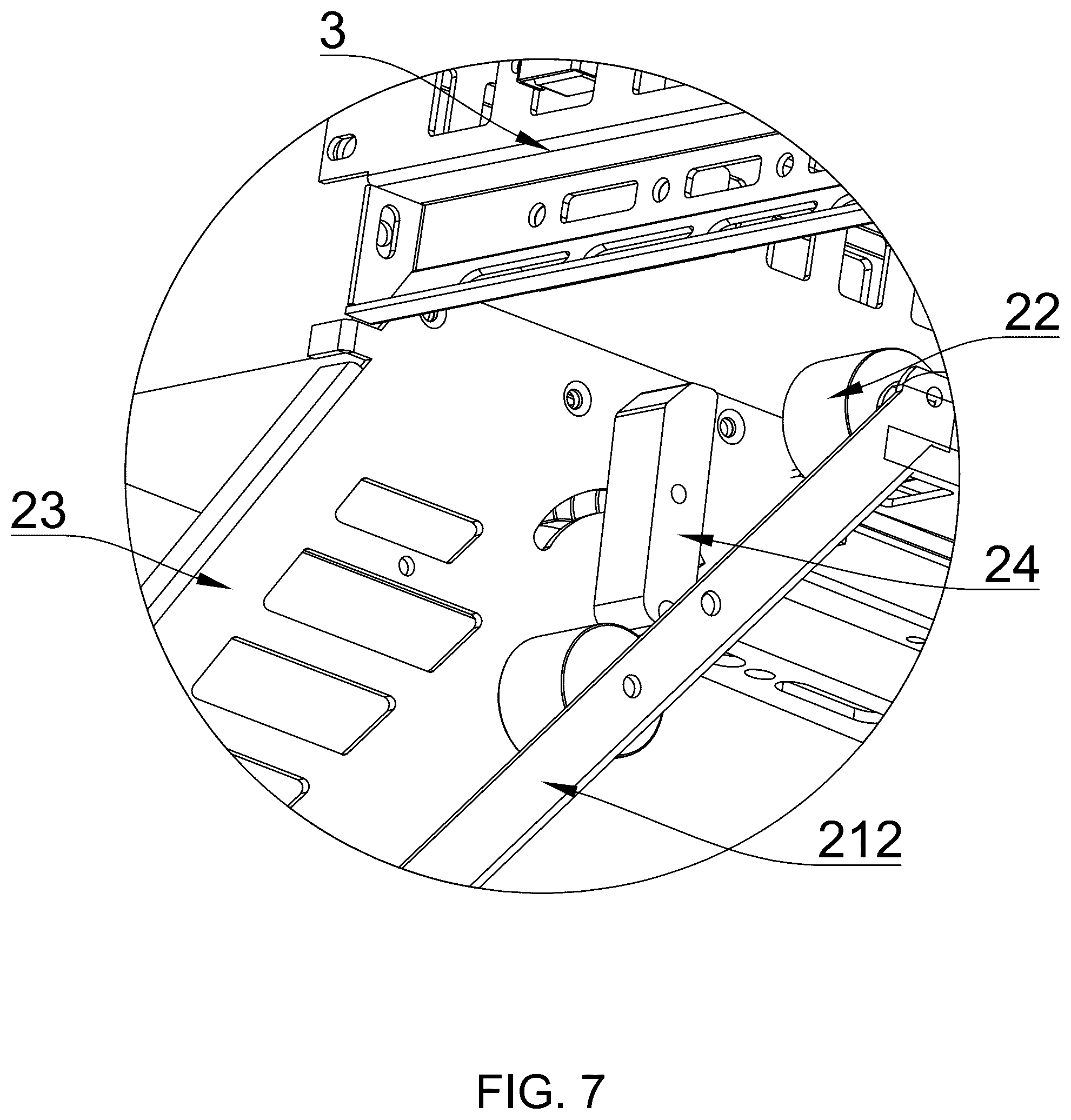 Patent US12552325 Figure 7 – Vehicle trunk luggage rack