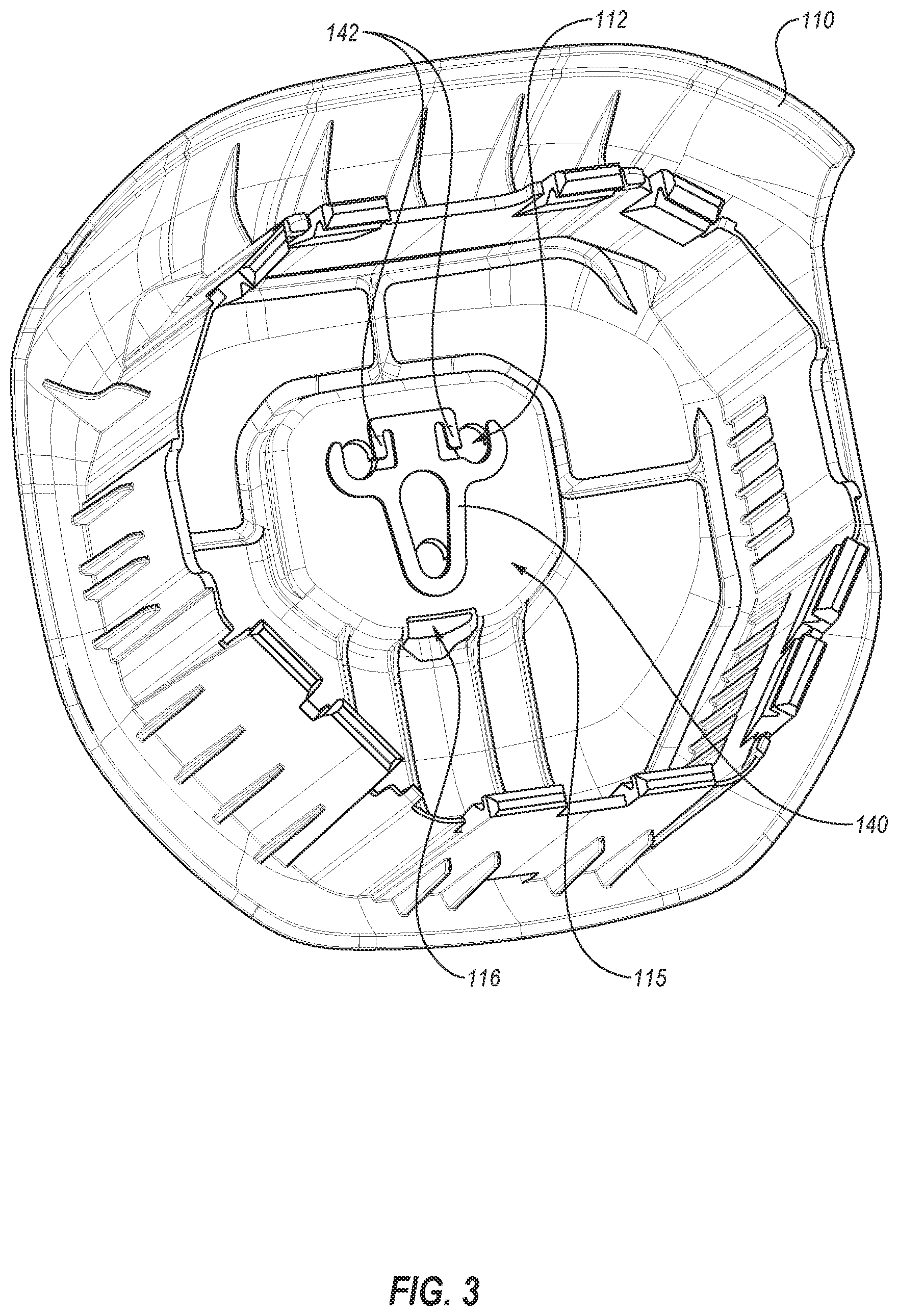 Patent US12552327 Figure 4 – Coupling elements for emblem assemblies
