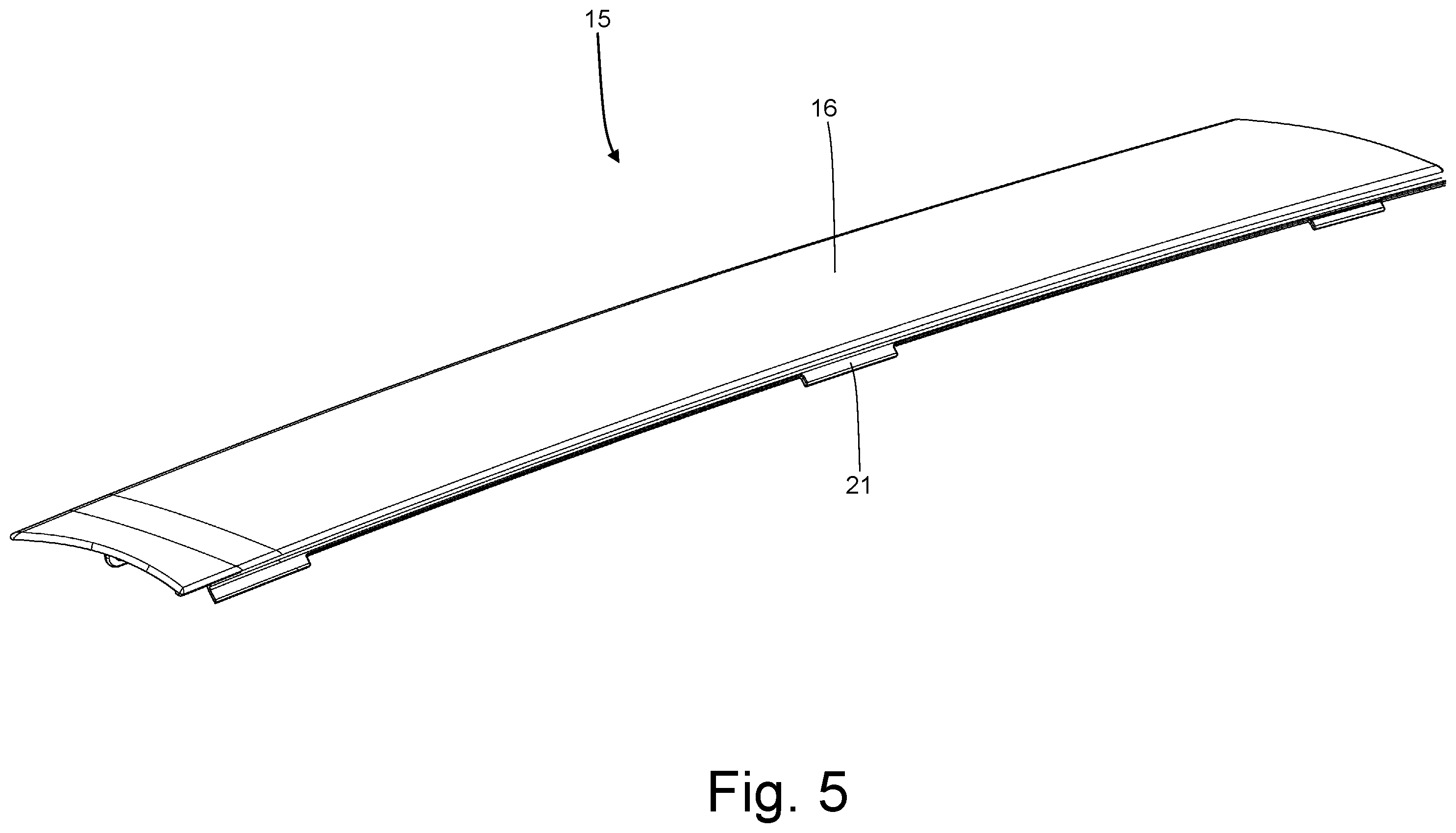 Patent US12552328 Figure 5 – Car provided with front pillar covering elements