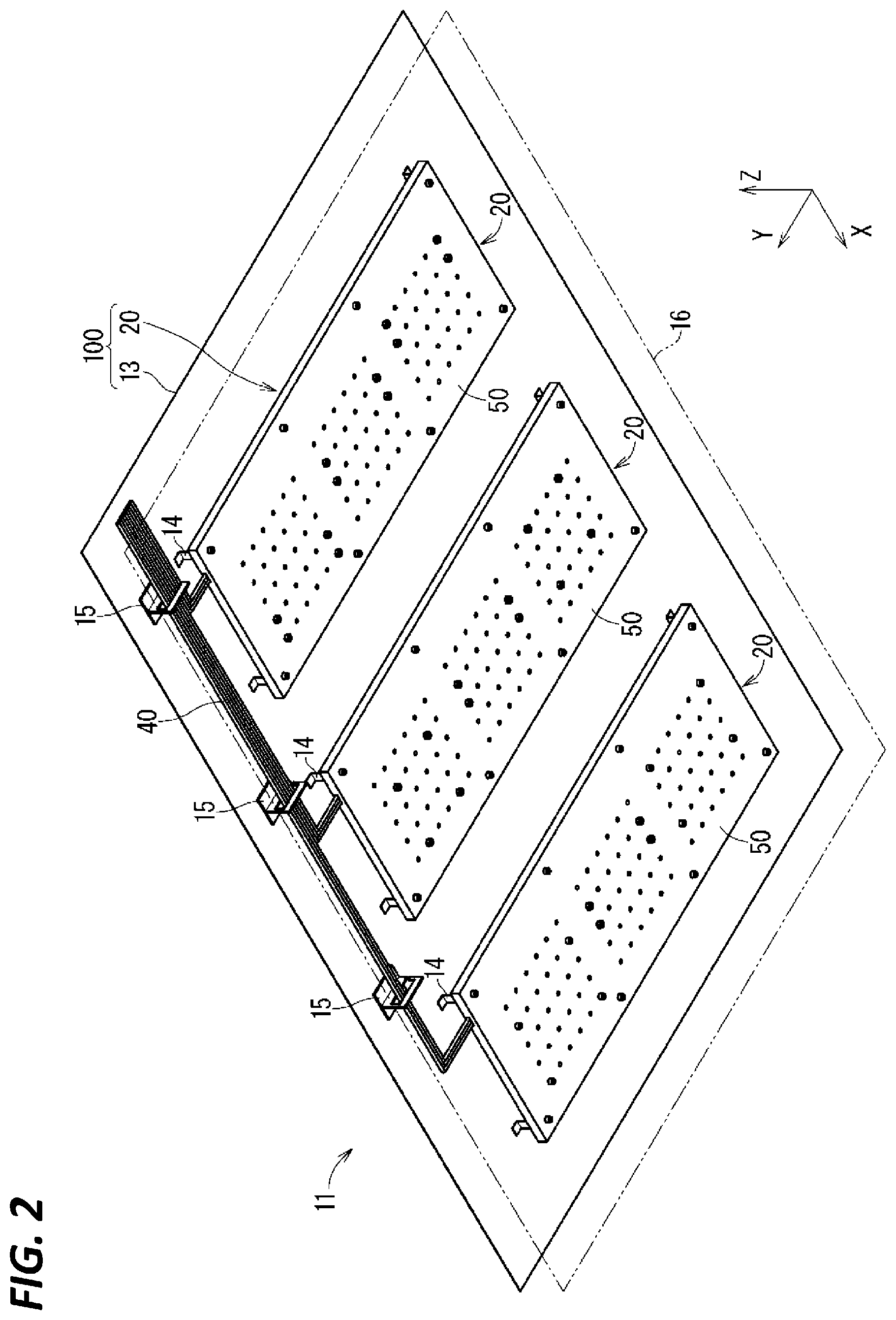 Patent US12552332 Figure 2 – Wiring module and panel with wiring module