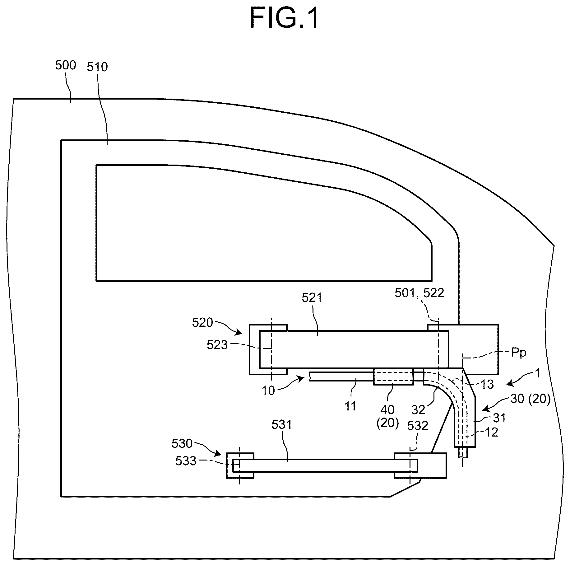 Patent US12552335 Figure 1 – Wiring harness