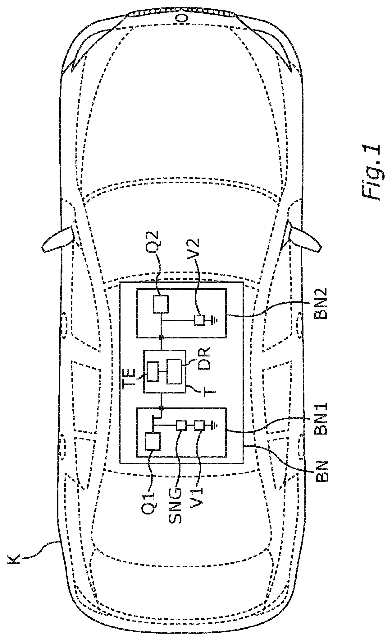Patent US12552337 Figure 1 – Disconnecting device and power supply network for a motor vehicle